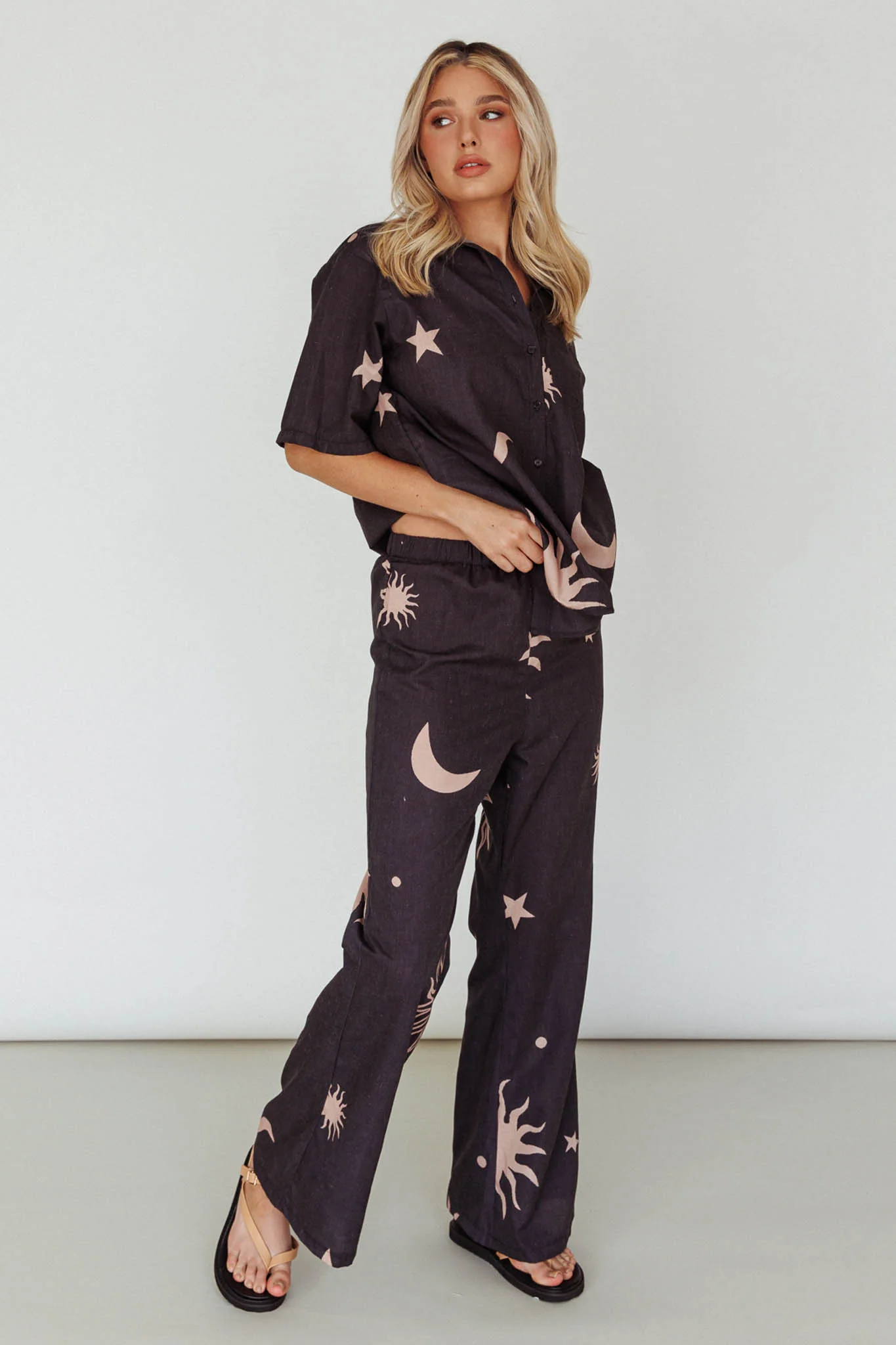Just A Hunch Pants Sun Moon Black - Image 2