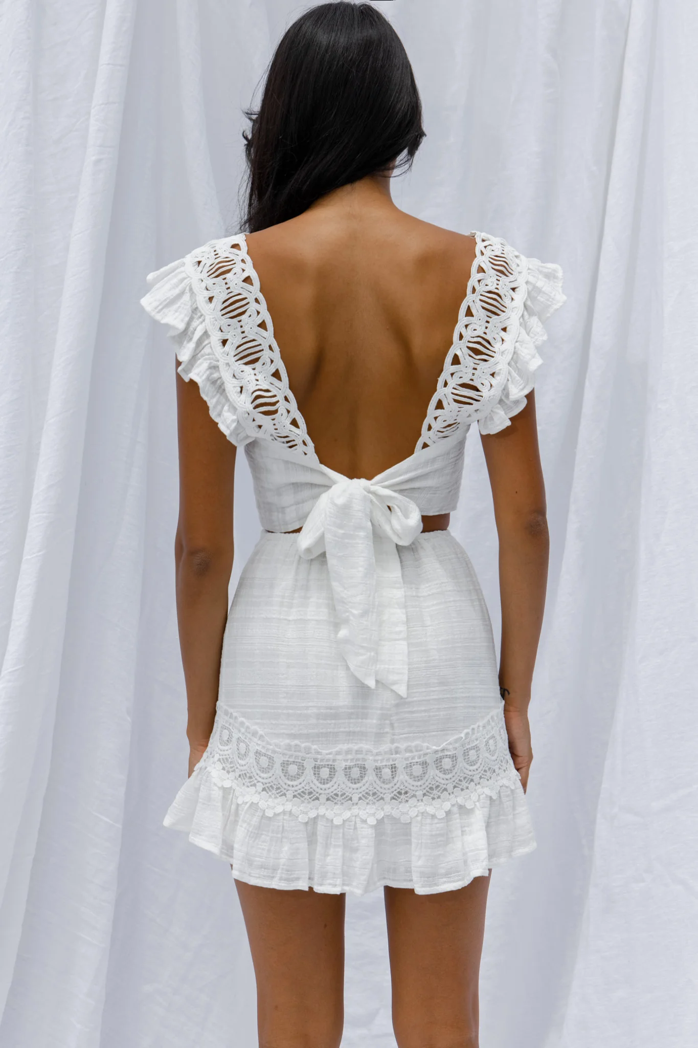Just Bliss Embroidered Trim Mini Skirt White - Image 6
