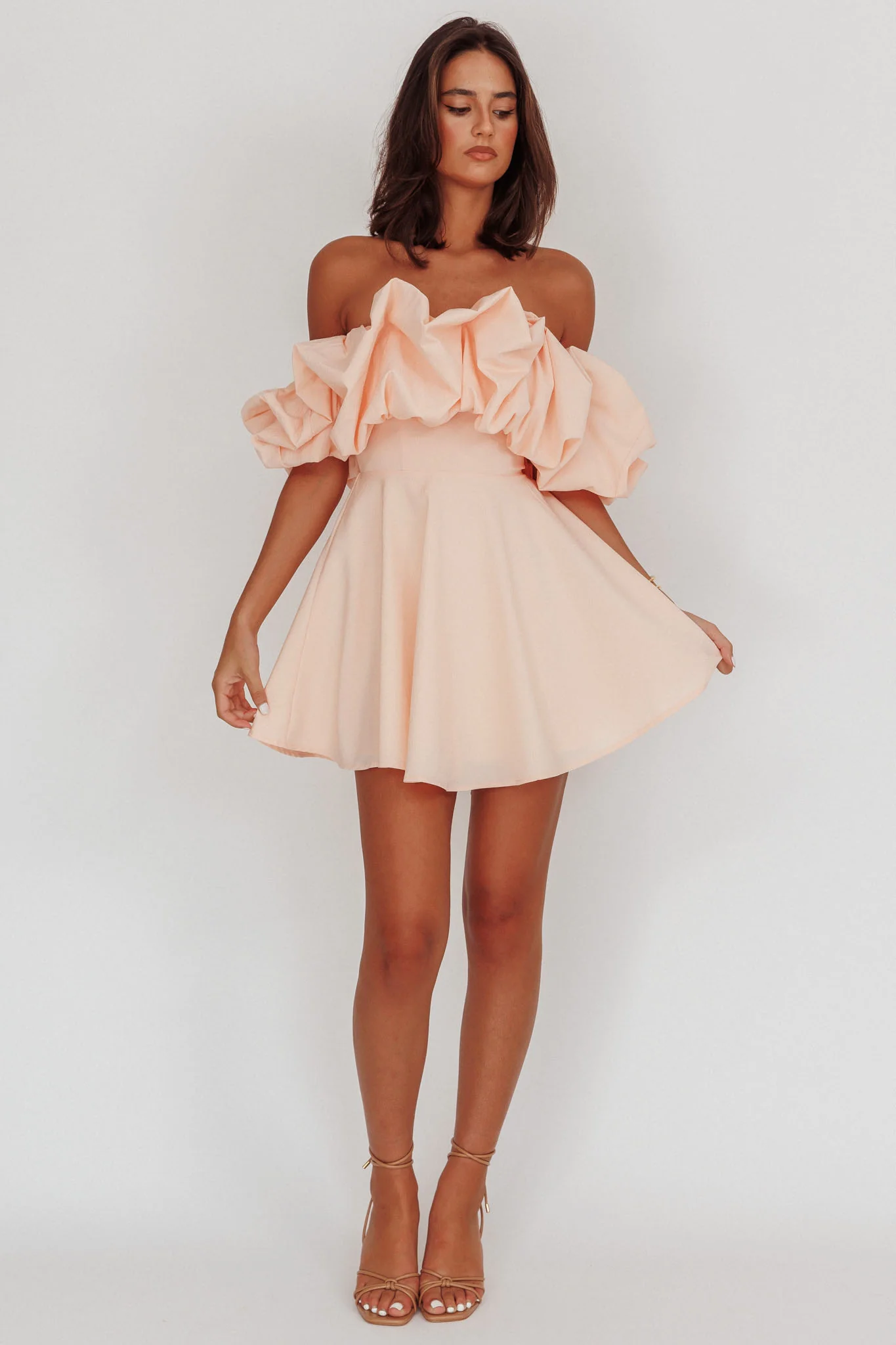 Kailynn Off-Shoulder A-Line Mini Dress Blush - Image 3
