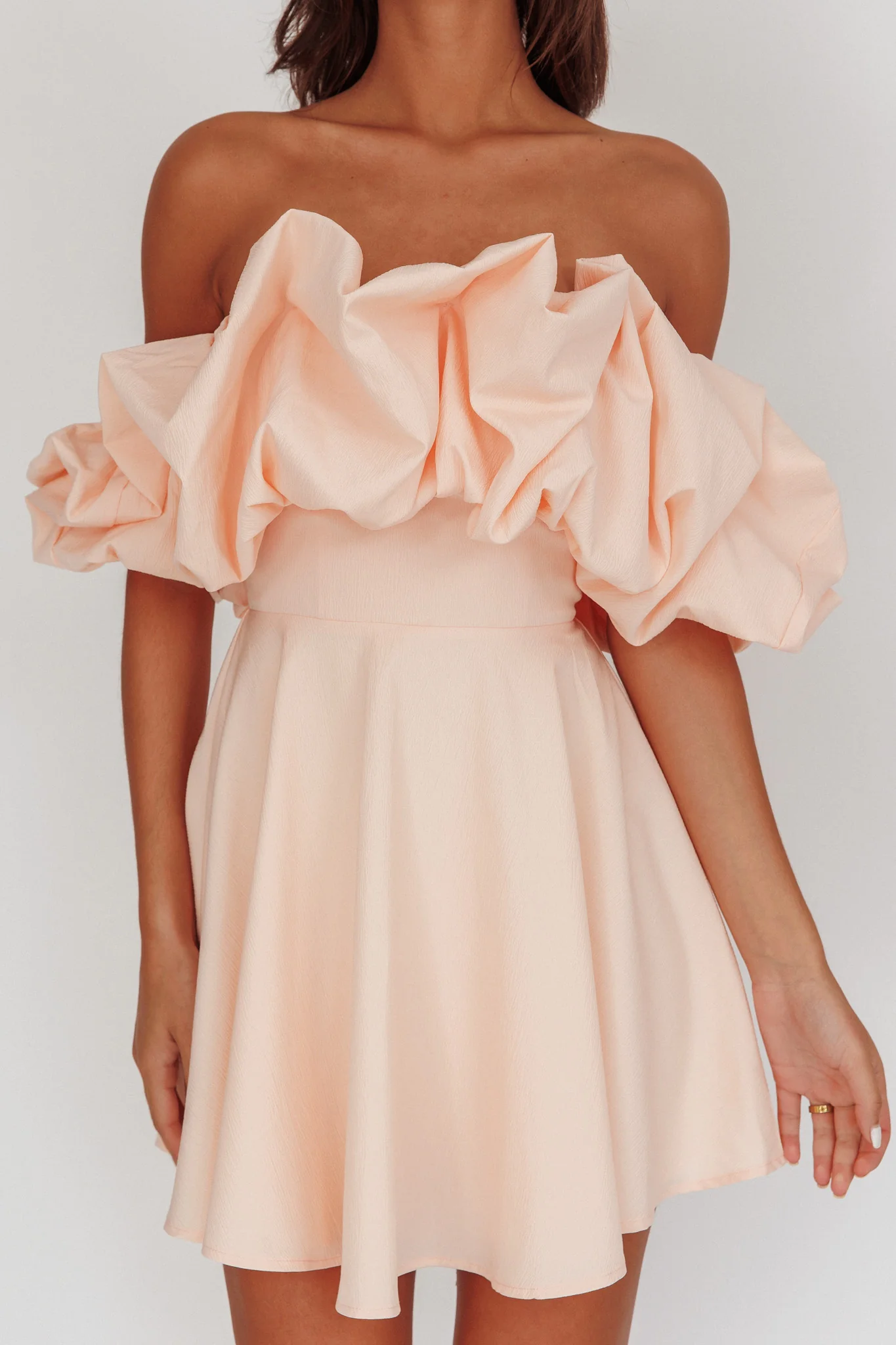 Kailynn Off-Shoulder A-Line Mini Dress Blush - Image 4