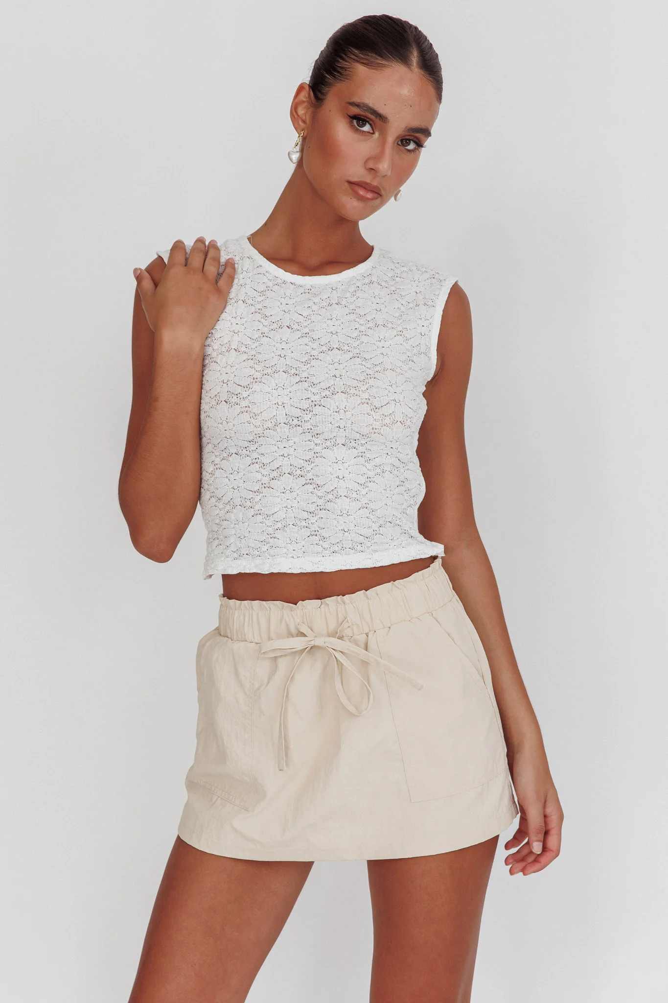 Kareesa Open Back Sleeveless Top White - Image 6
