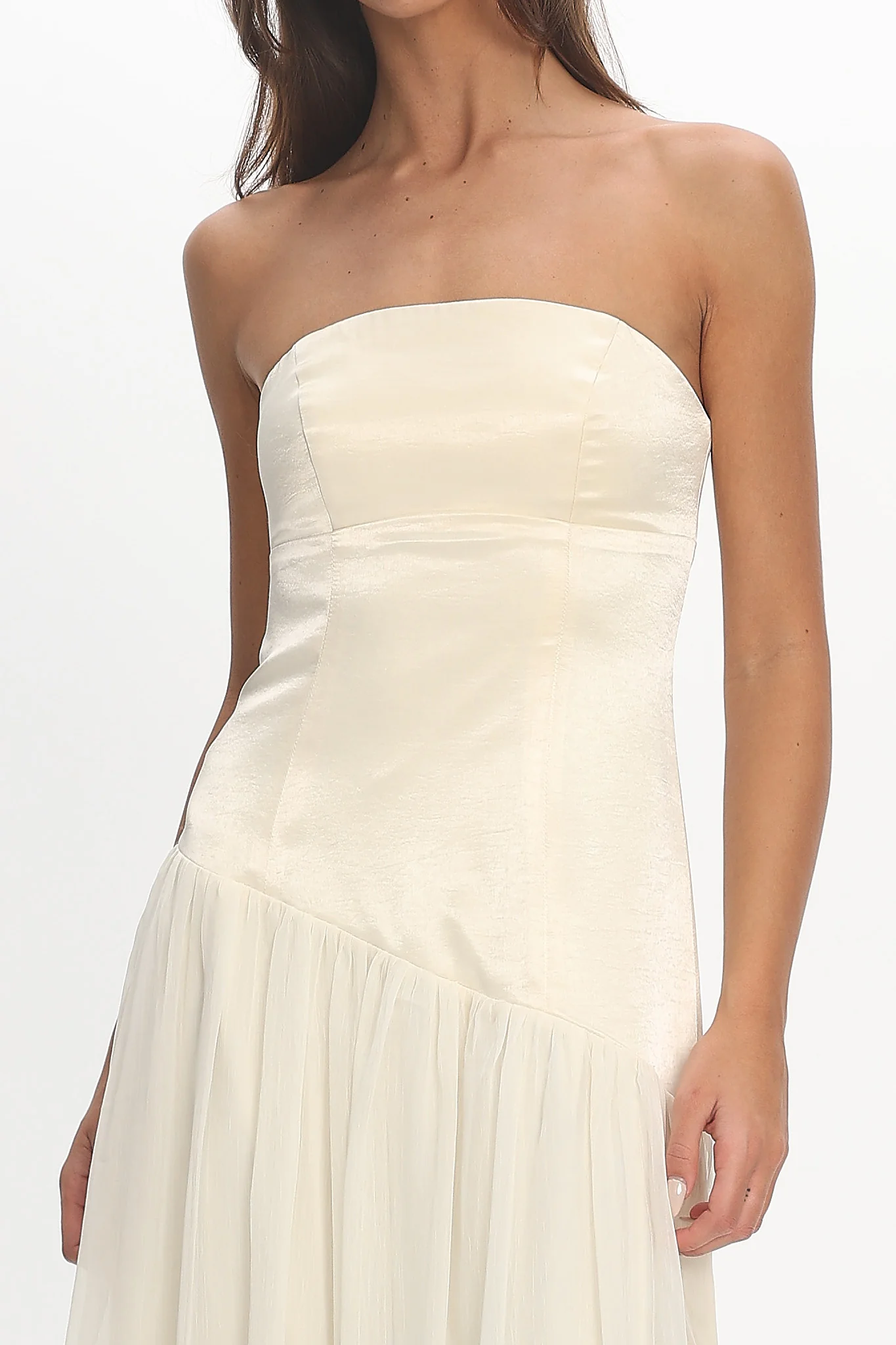 Karielle Asymmetric Drop Waist Maxi Dress Butter - Image 5