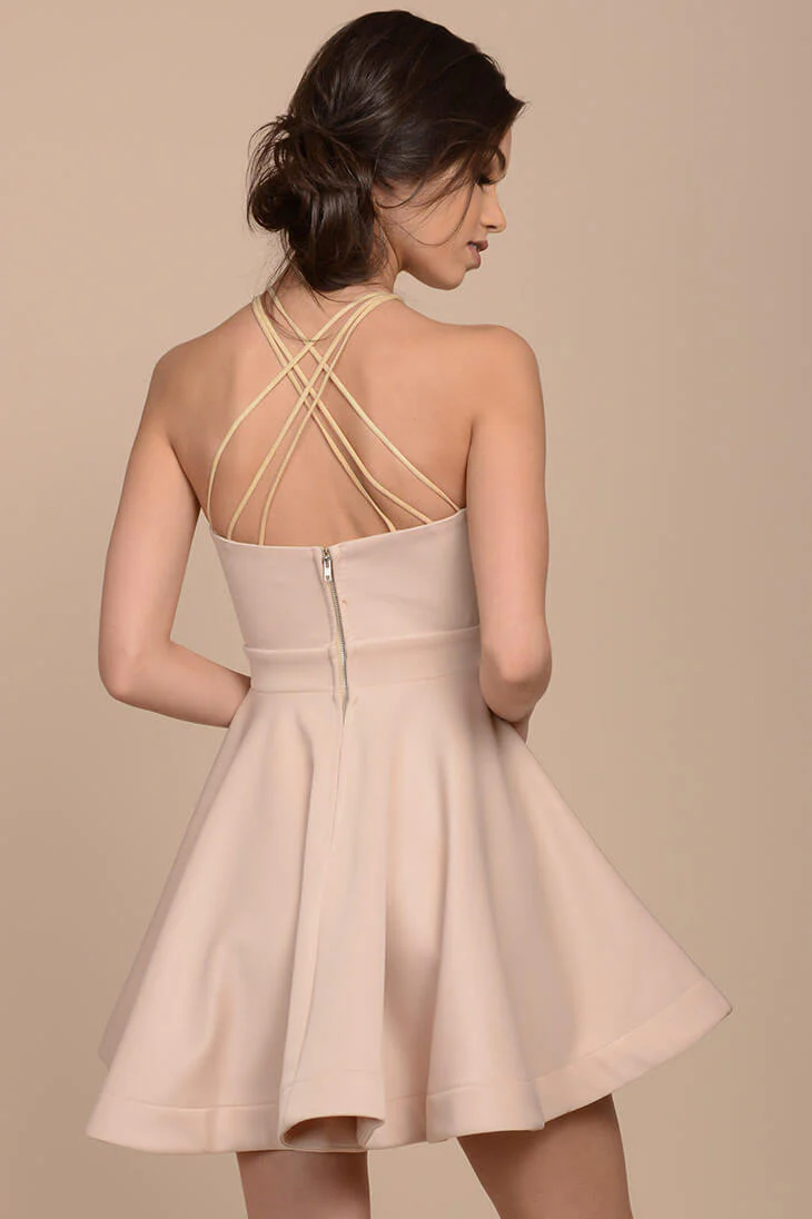 Karrin Fit and Flare Dress Nude - Image 3