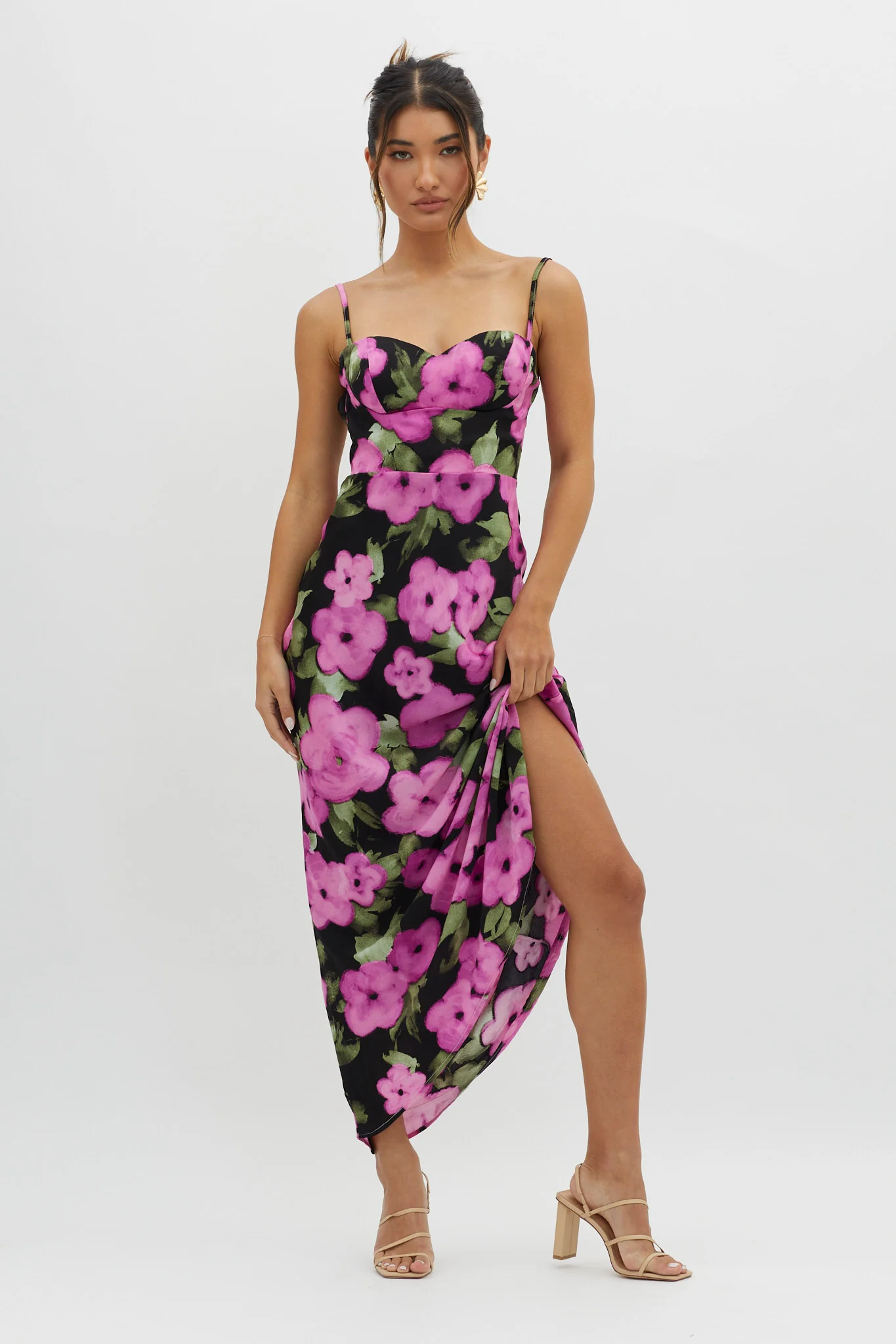 Kasha Low Back Maxi Dress Floral Pink - Image 5