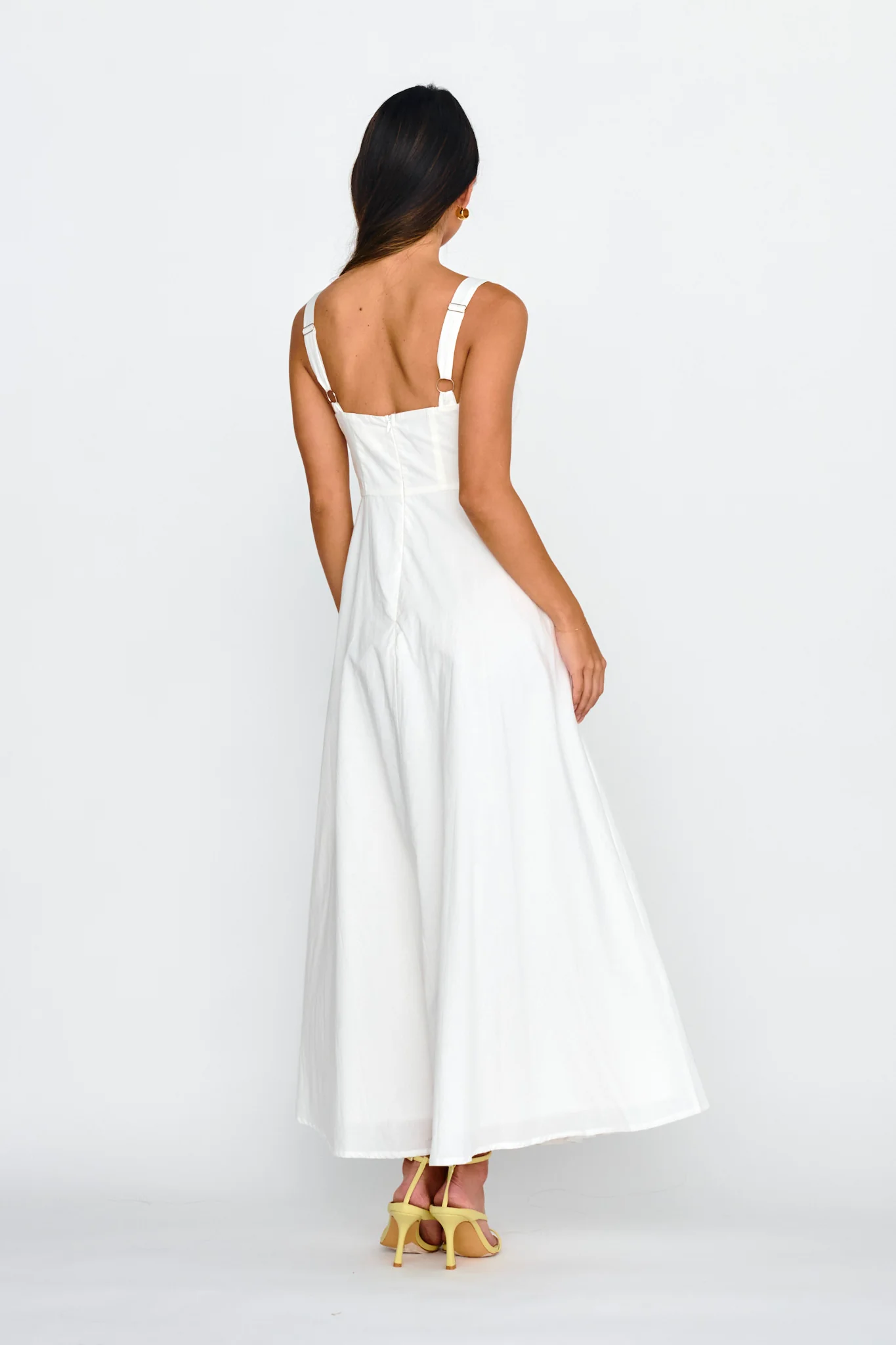 Kasiah Lace Trim Maxi Dress White - Image 2