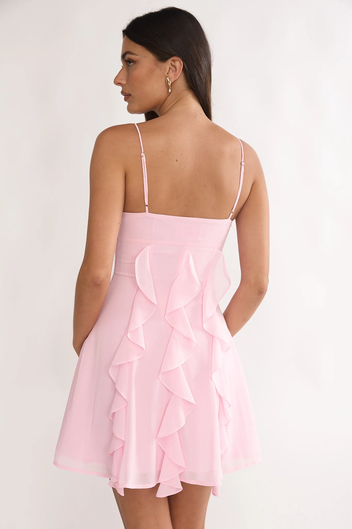 Katalia Ruffle Mini Dress Blush - Image 2