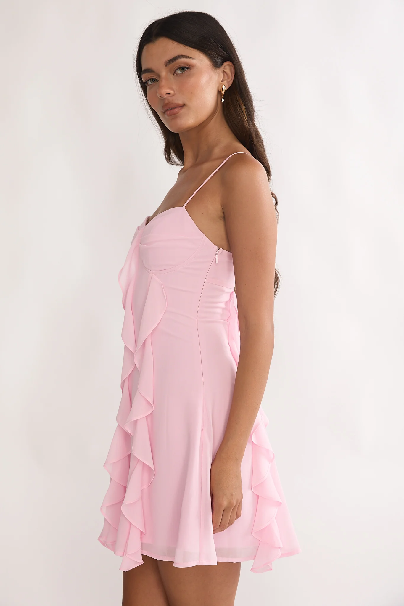 Katalia Ruffle Mini Dress Blush - Image 6
