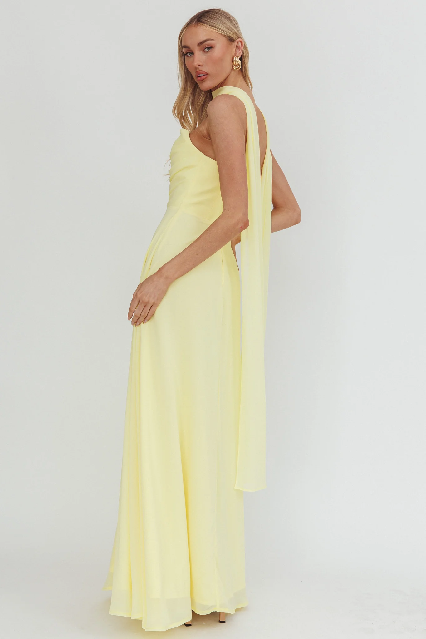 Kaycee Strapless Scarf Maxi Dress Yellow - Image 2