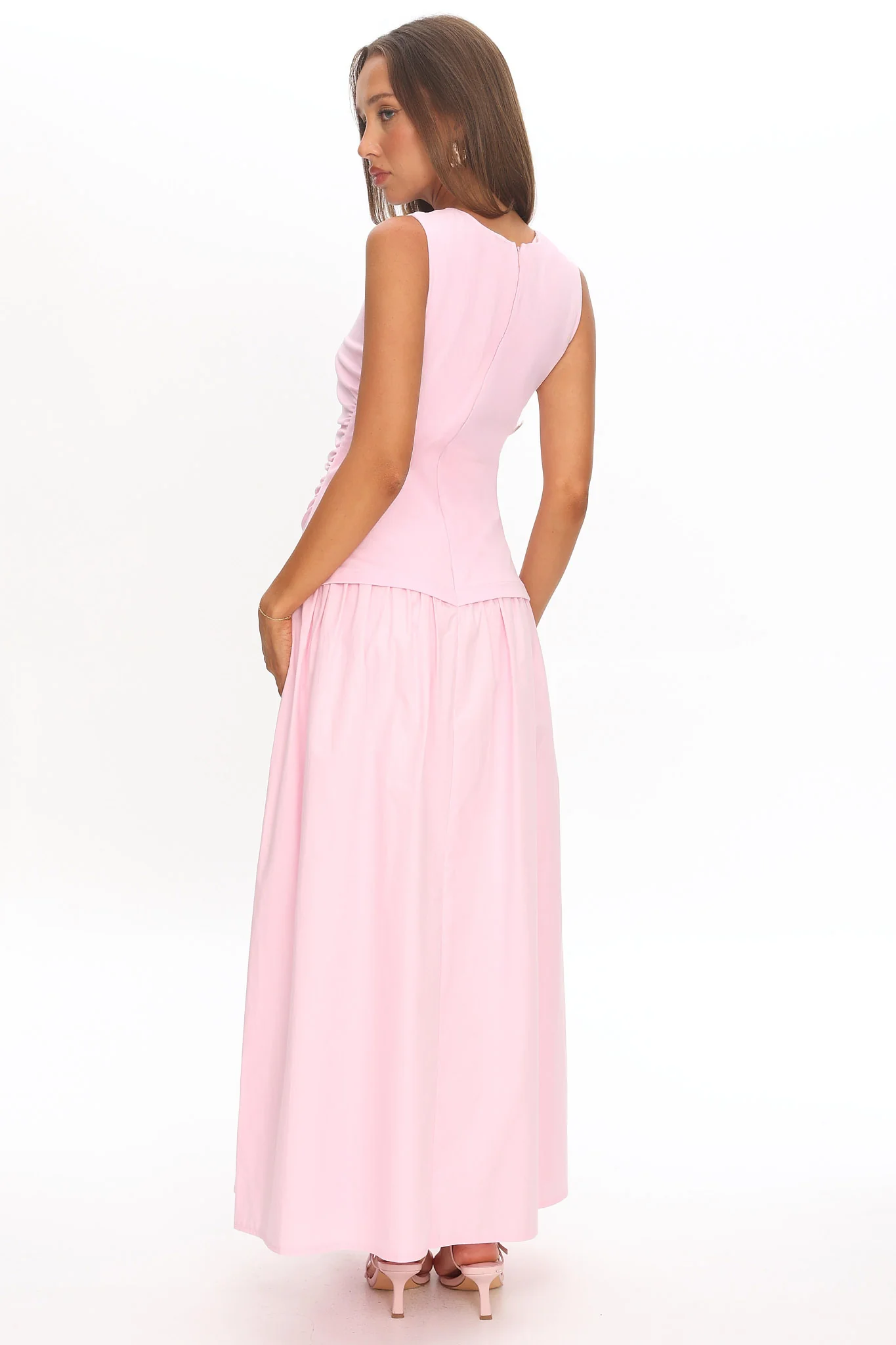 Keeeva Boatneck Maxi Dress Pink - Image 2