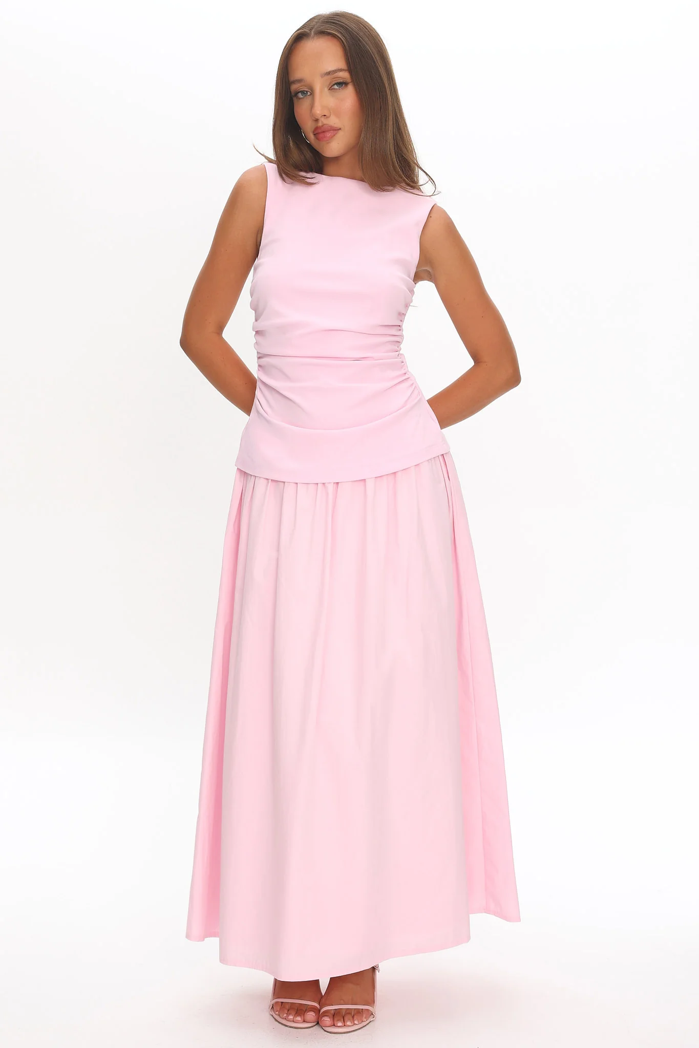 Keeeva Boatneck Maxi Dress Pink - Image 4