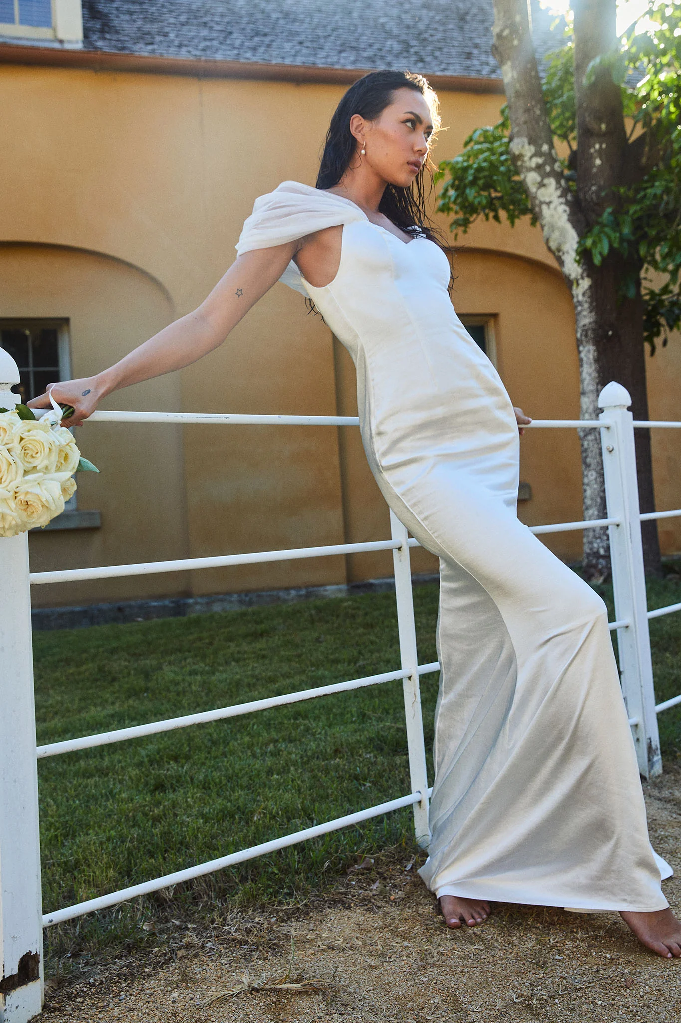 Keila Off-Shoulder Maxi Dress White - Image 7
