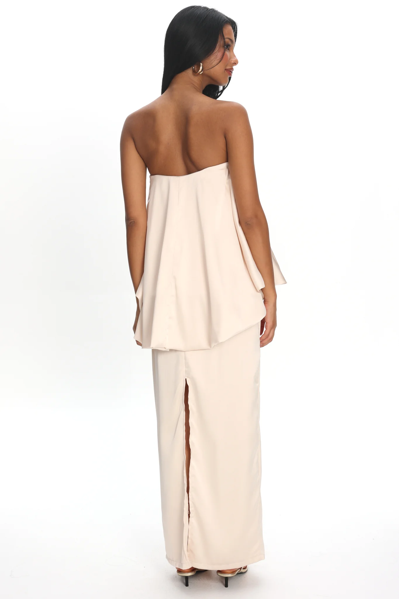 Kellaan Balloon Top Maxi Dress Oyster - Image 2
