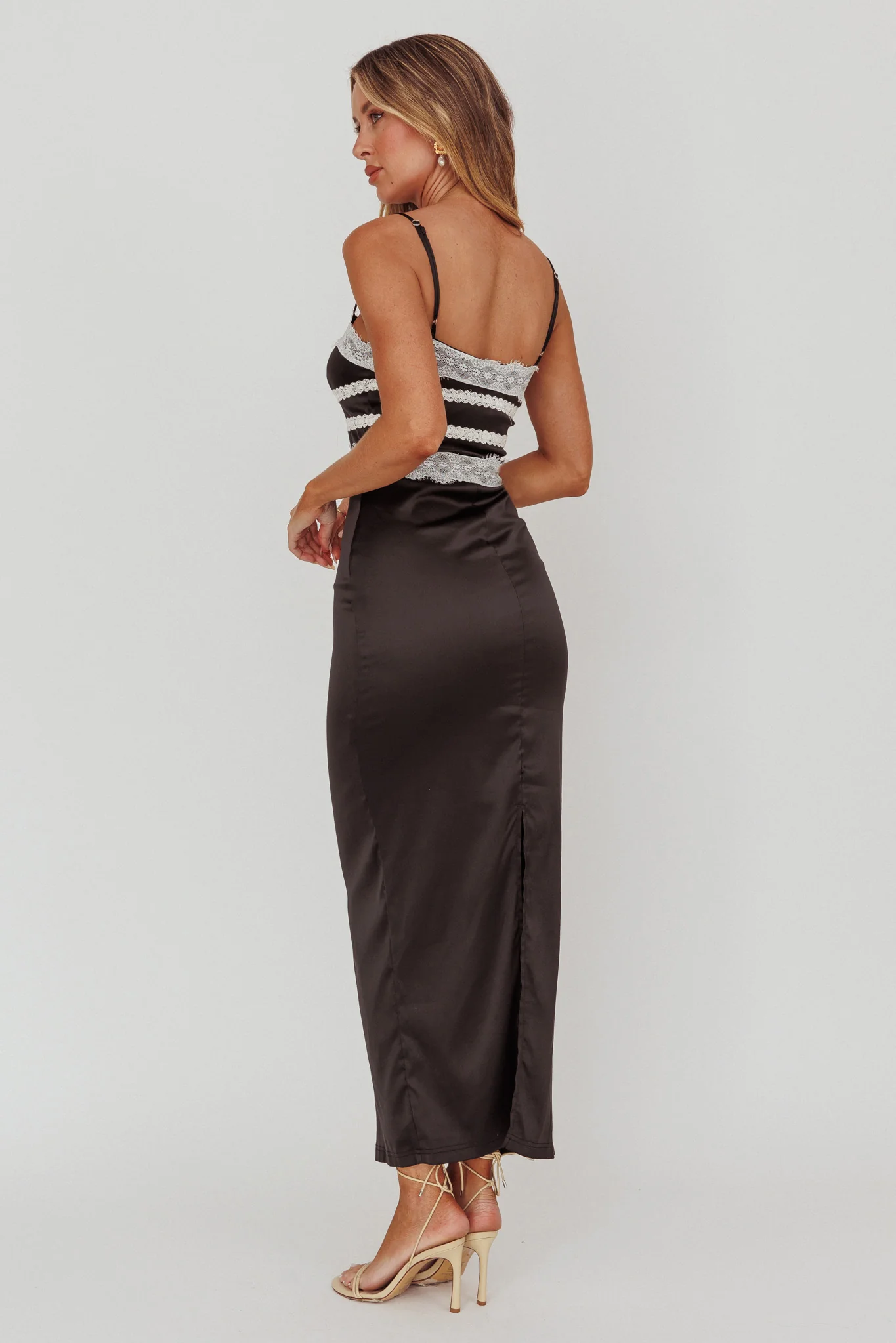 Kellan Lace Trim Maxi Dress Black - Image 2