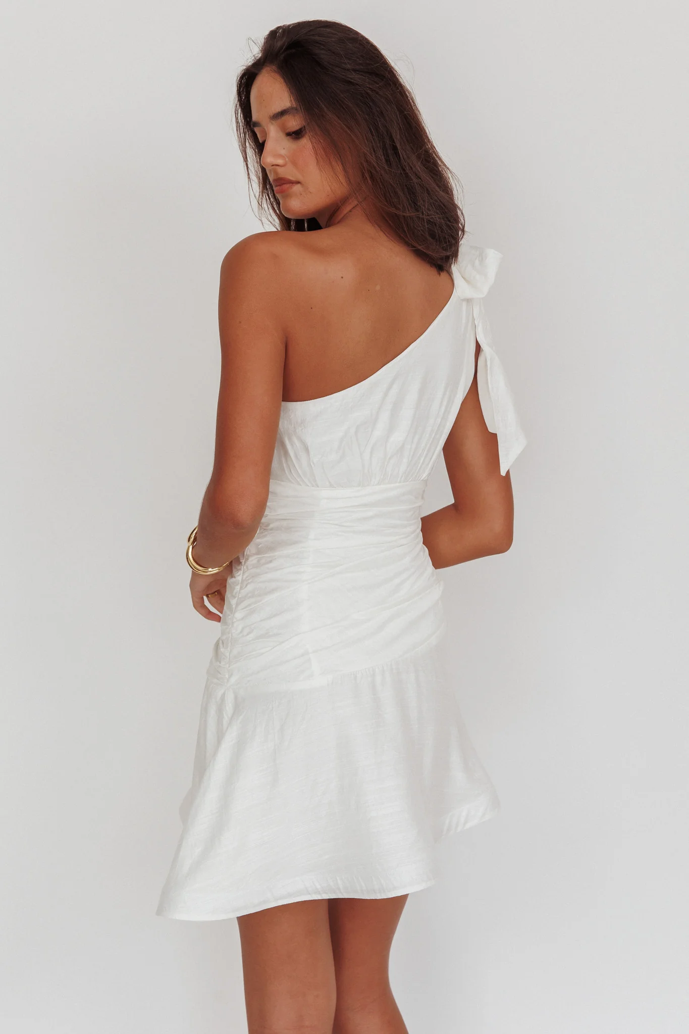 Kenny One Shoulder MIni Dress White - Image 2