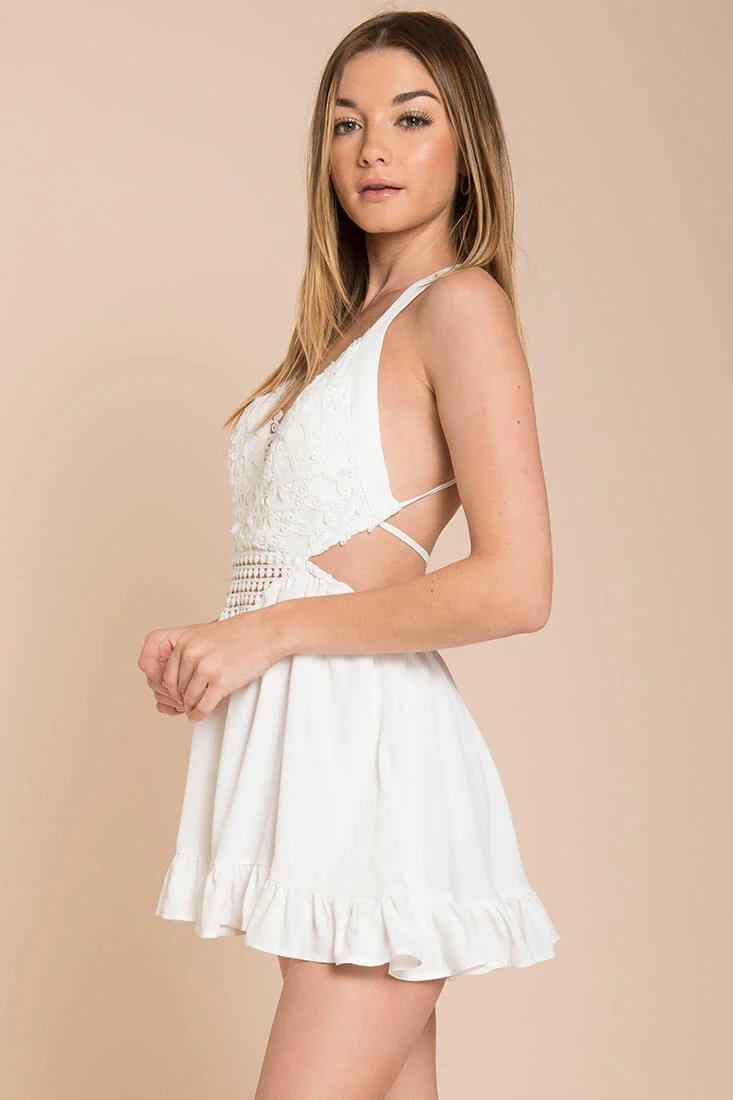 Kensington Crochet Romper White - Image 2