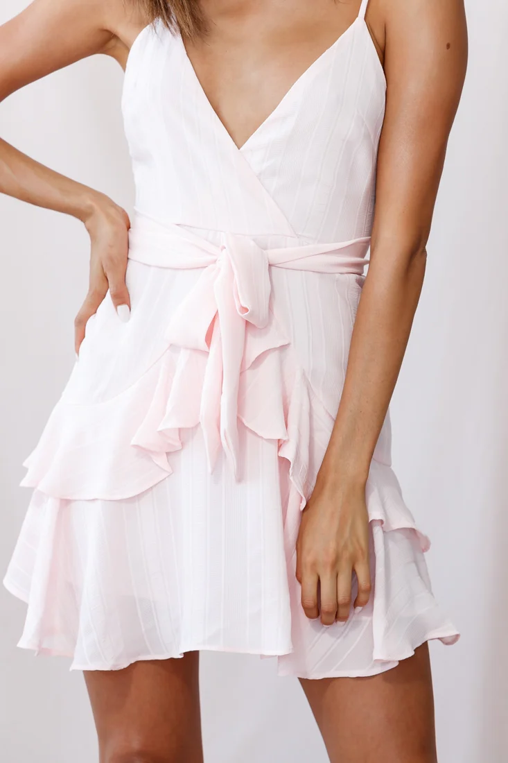 Kerry Layered Ruffle Cami Strap Dress Baby Pink - Image 5
