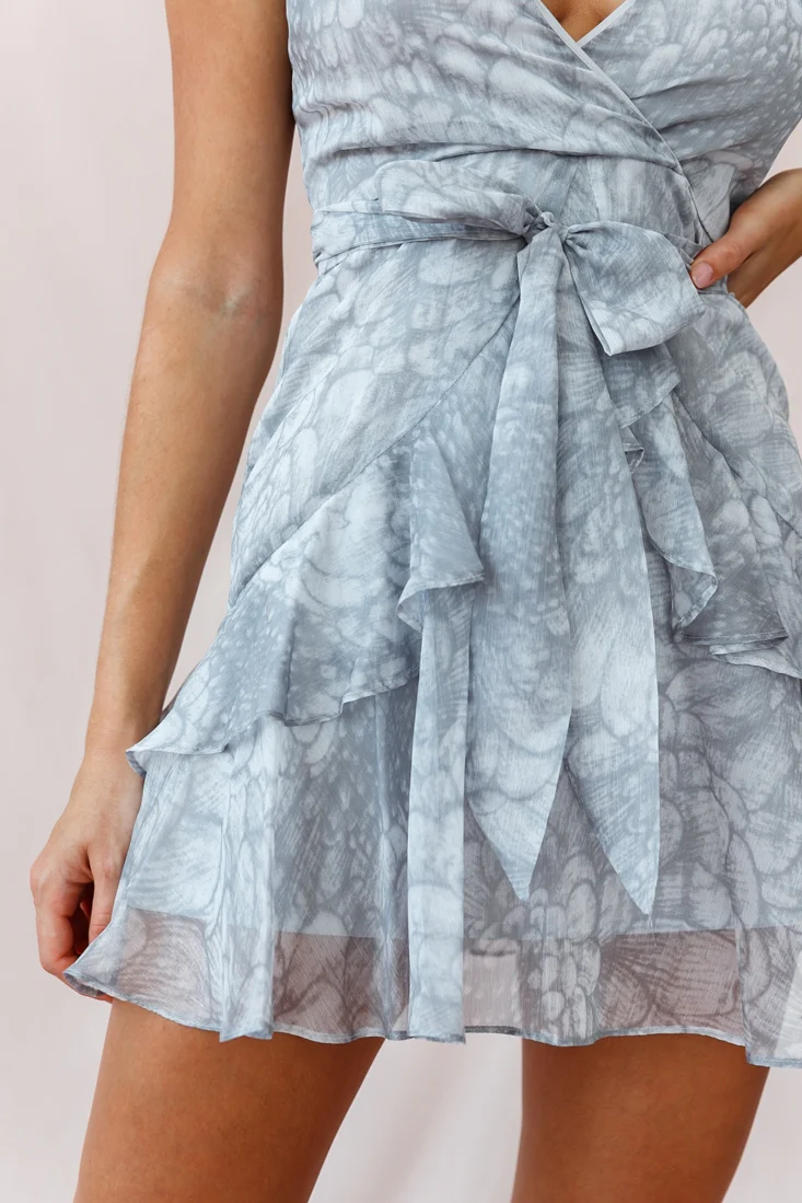 Kerry Layered Ruffle Cami Strap Dress Grey - Image 4