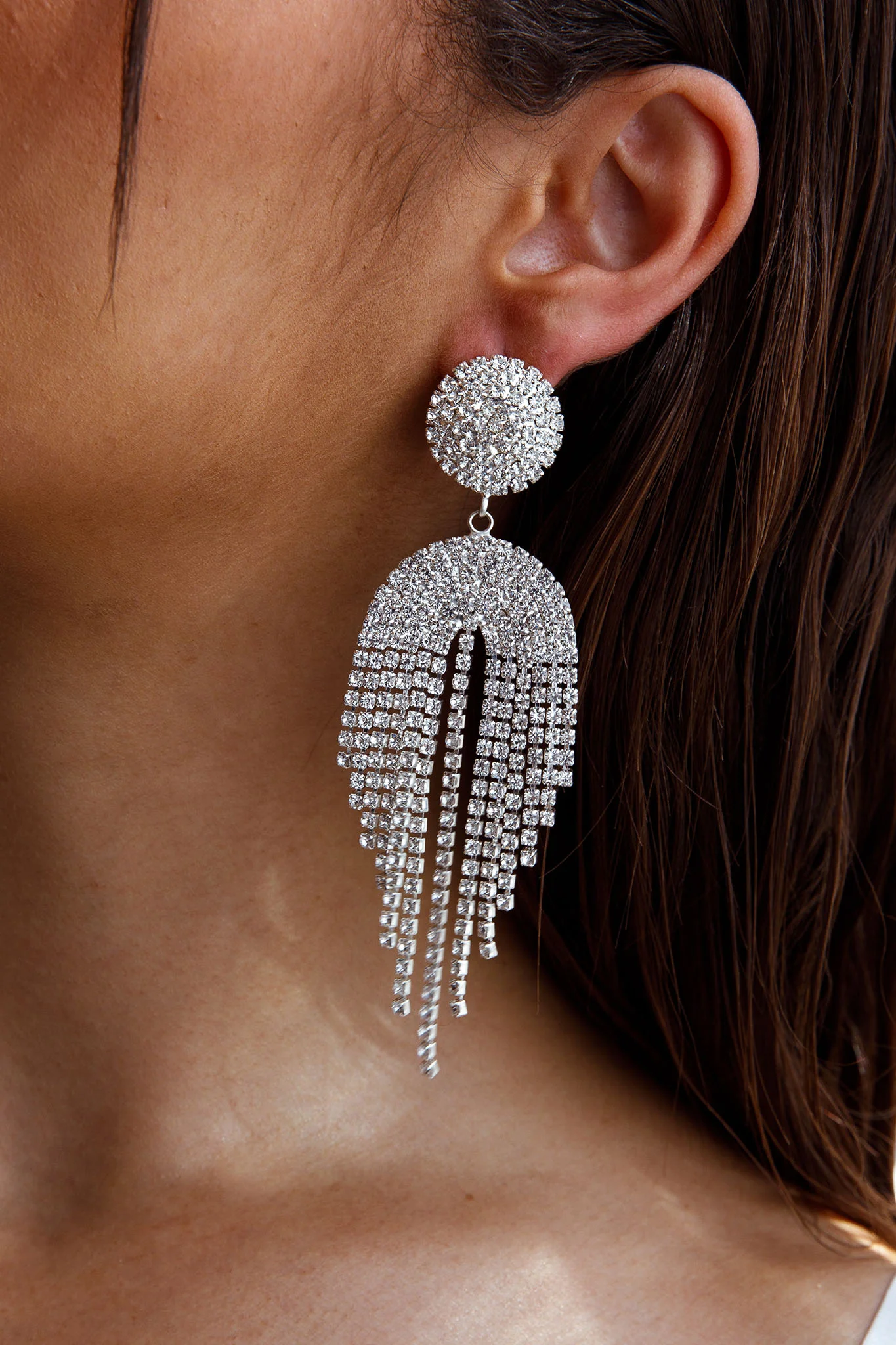 Kiara Circle Cascade Earrings Silver - Image 5