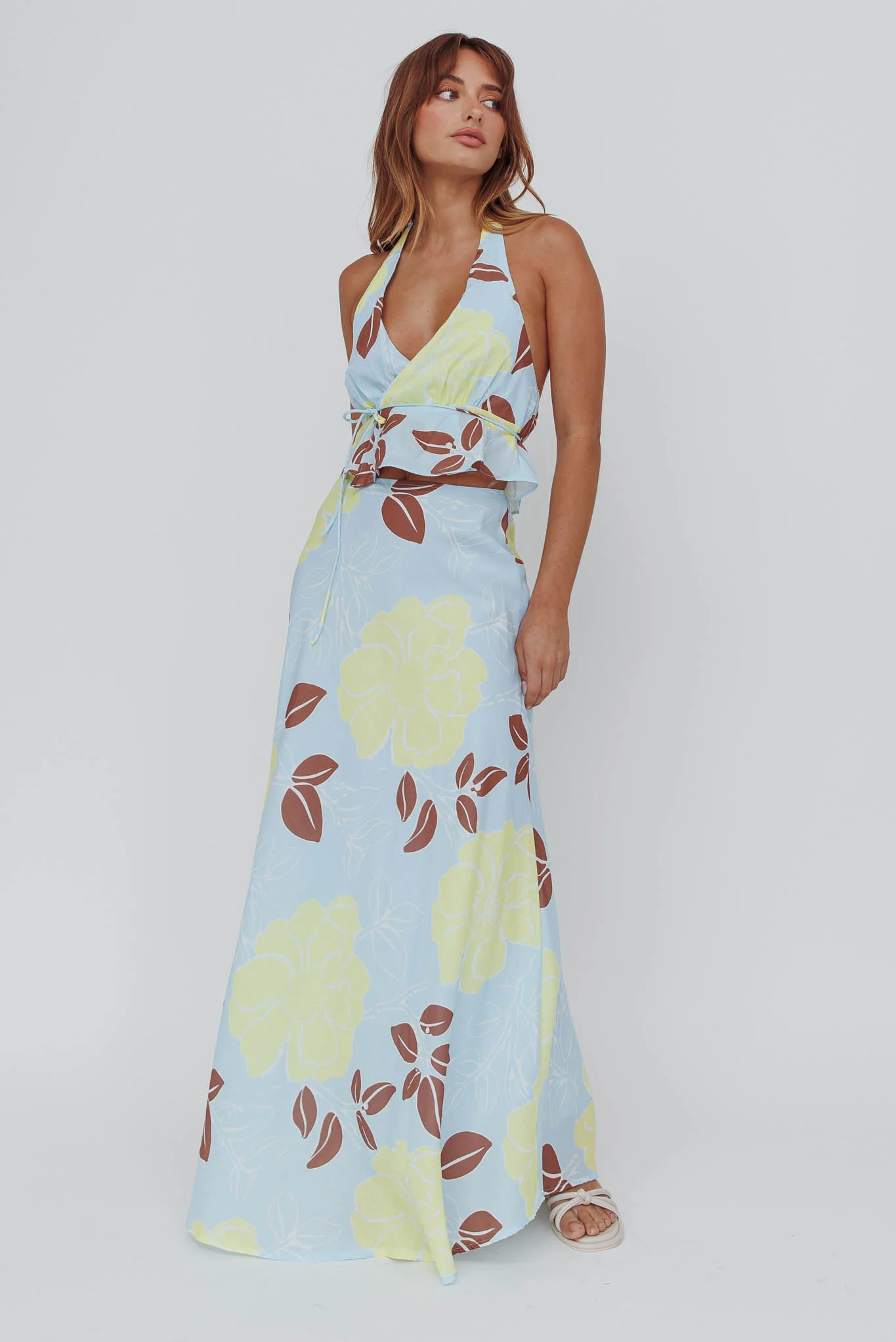 Kika Maxi Skirt Floral Blue - Image 6