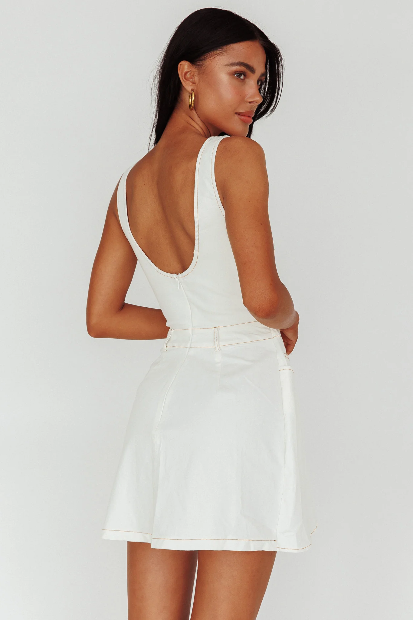 Killara Pocket Wrap Mini Dress Cream - Image 2
