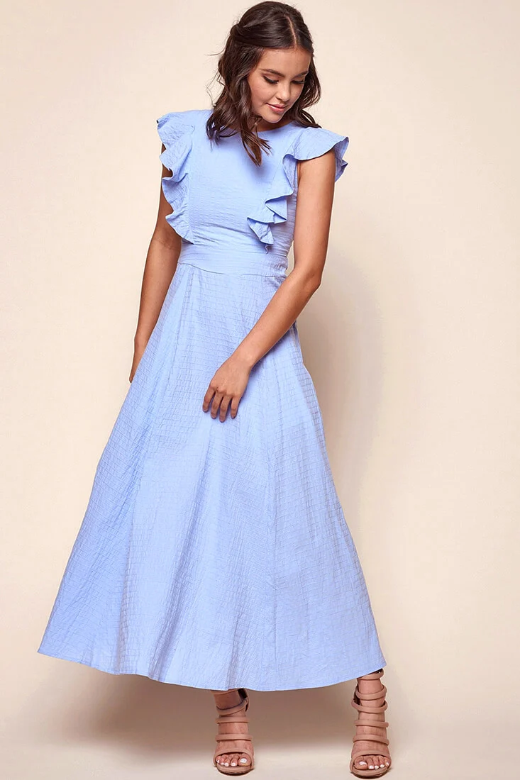 Kindall Classic Casual Dress Steel Blue - Image 3