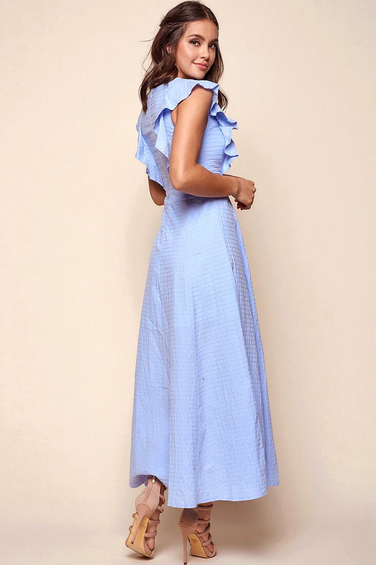 Kindall Classic Casual Dress Steel Blue - Image 4