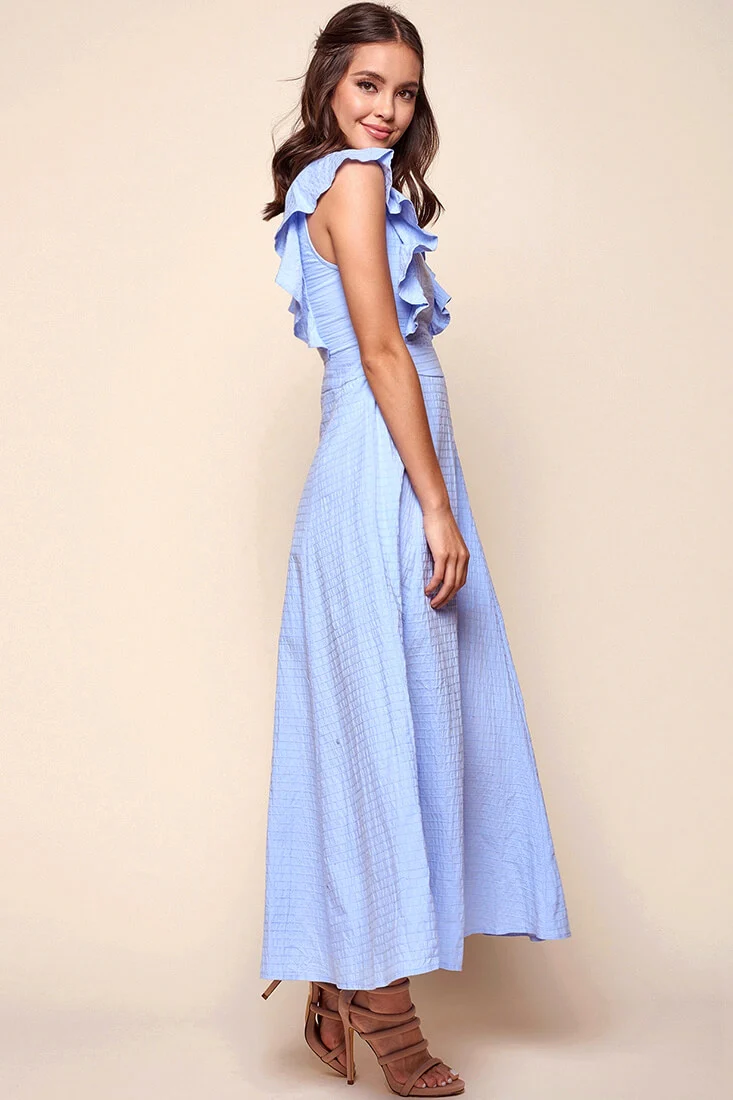 Kindall Classic Casual Dress Steel Blue - Image 5