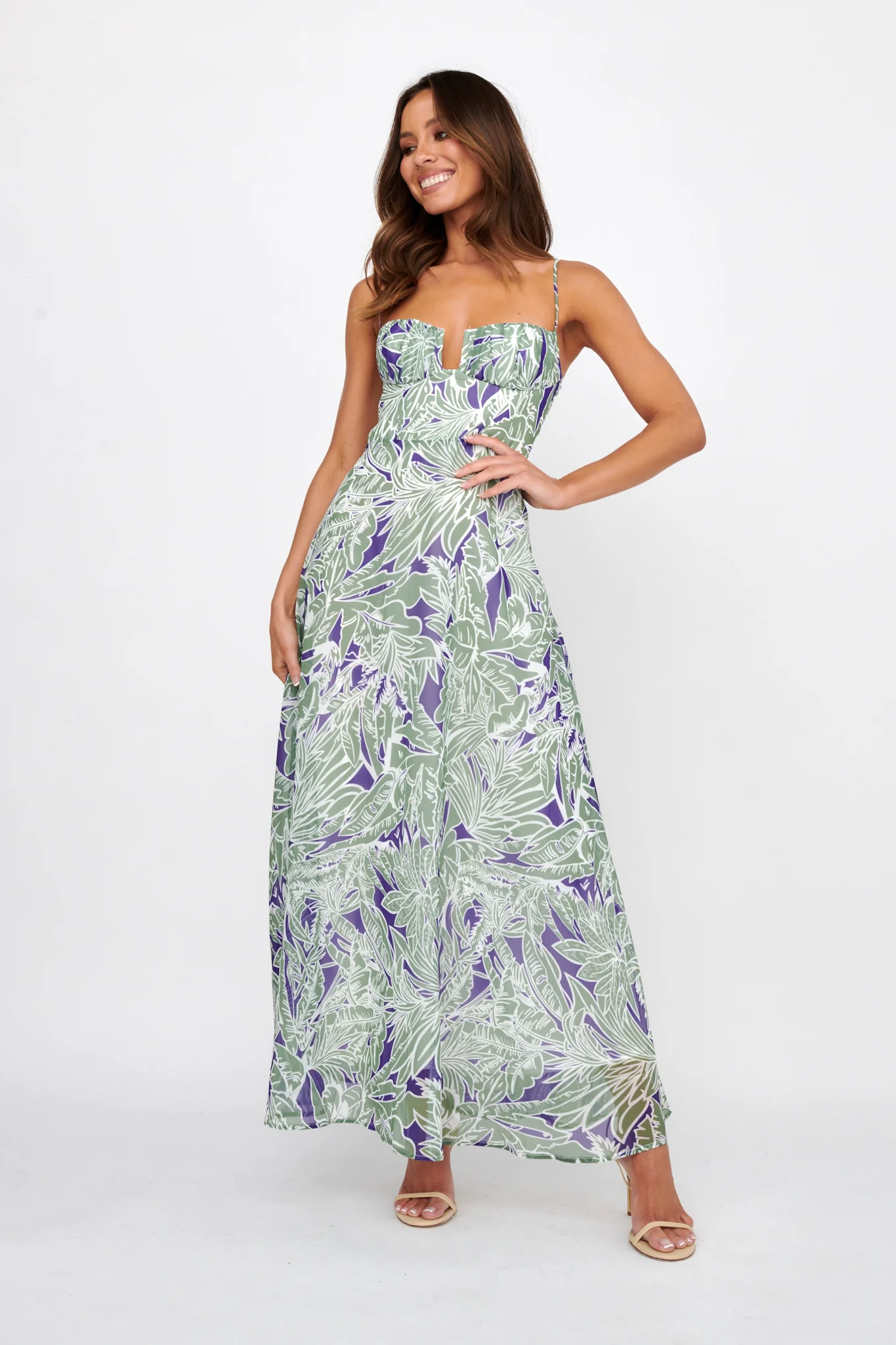 Kindred Love Gathered Bust Maxi Dress Blue - Image 5