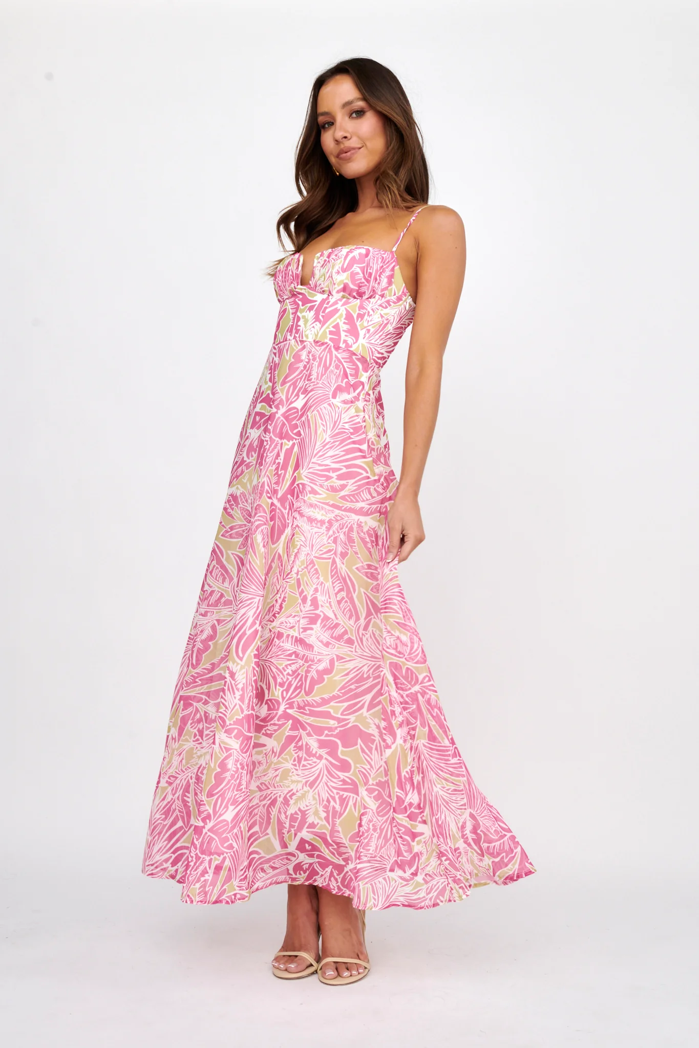 Kindred Love Gathered Bust Maxi Dress Pink - Image 3