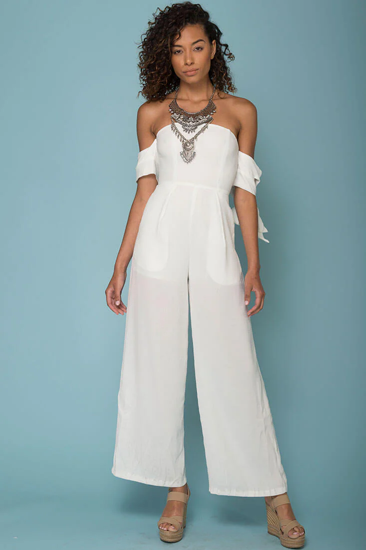 Kyndall Tube Top Jumpsuit White - Image 5