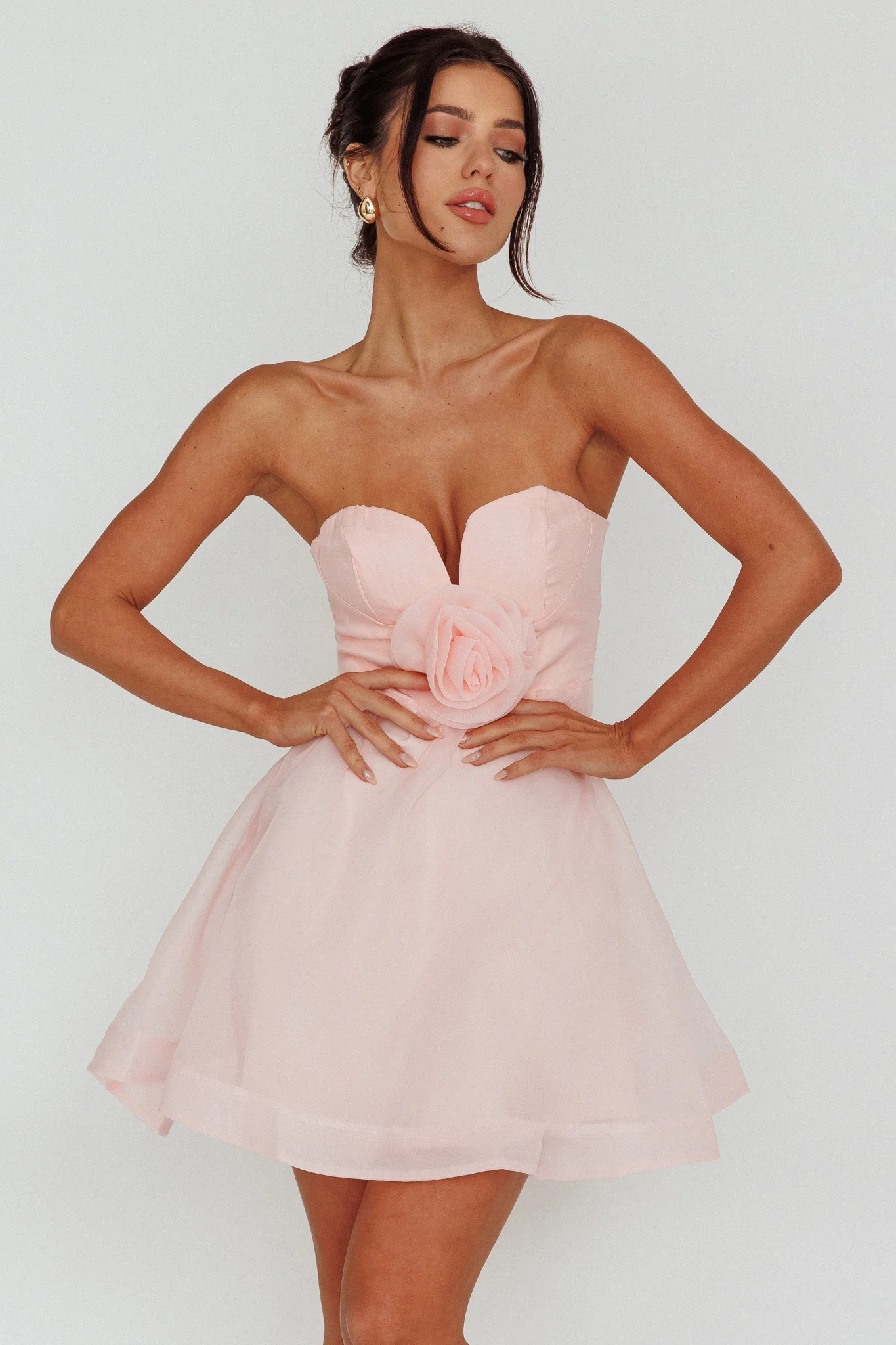 La Vie En Rose Strapless A-Line Mini Dress Baby Pink - Image 10