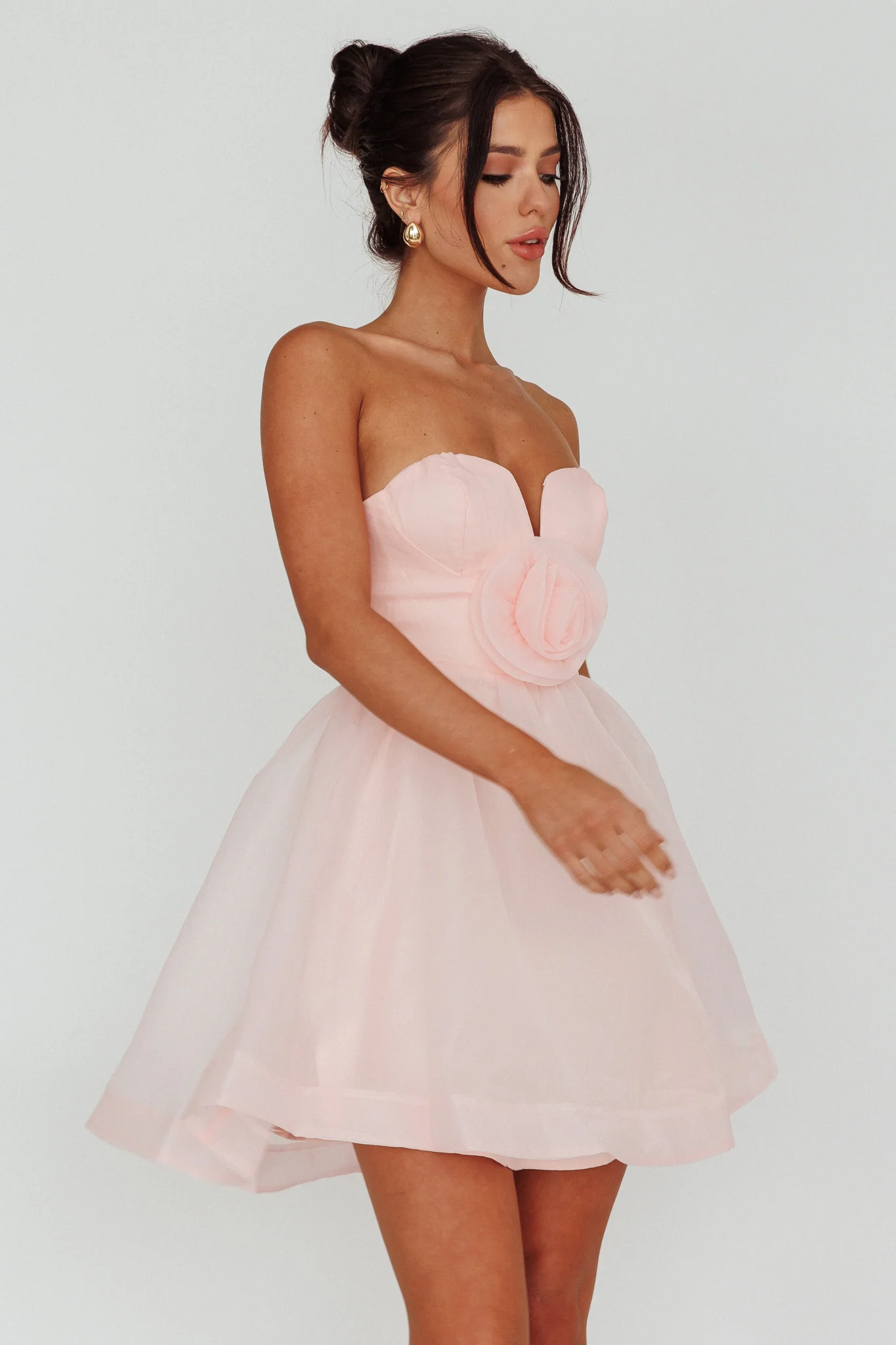 La Vie En Rose Strapless A-Line Mini Dress Baby Pink - Image 8