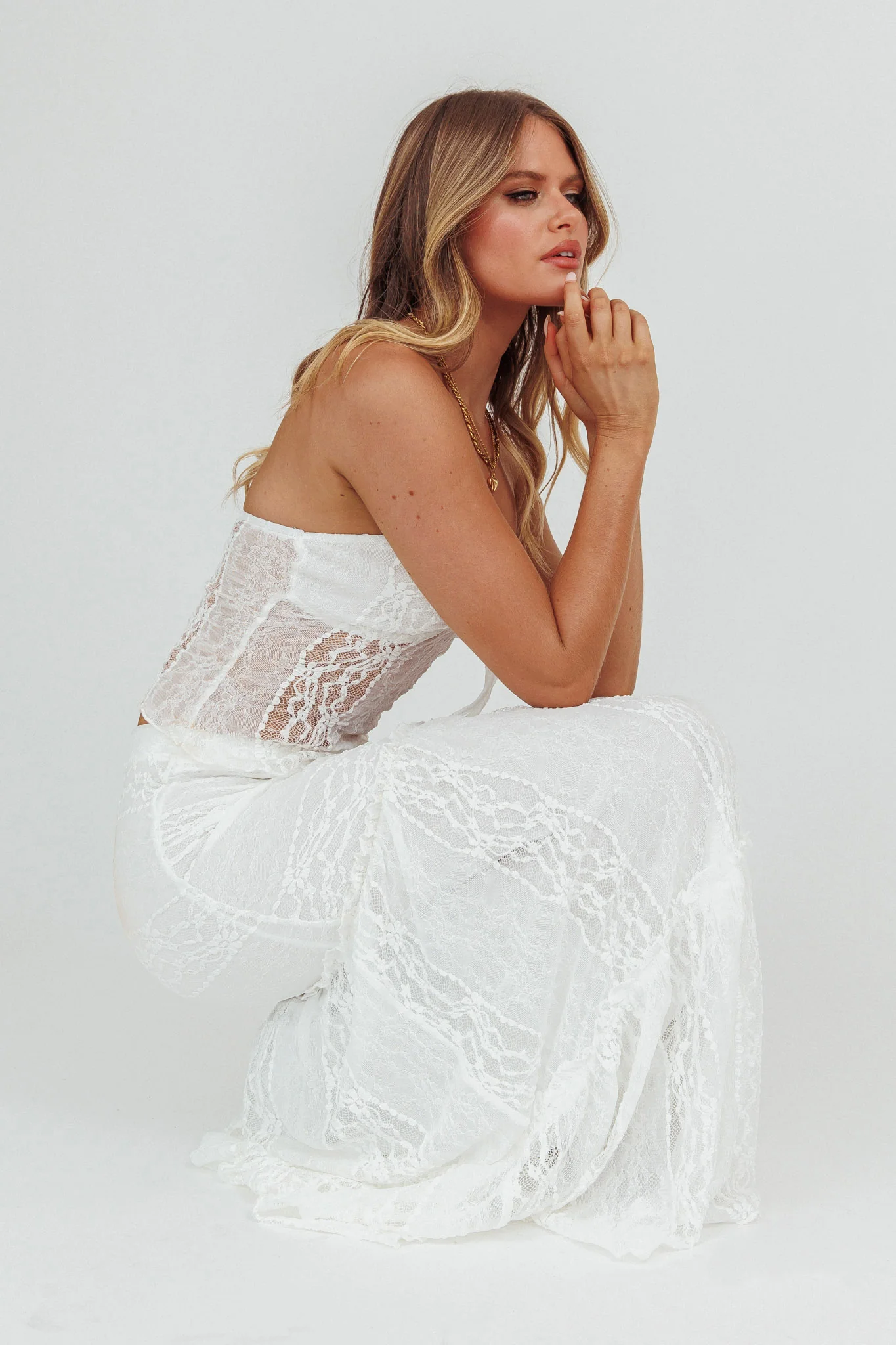 Laganas Maxi Lace Skirt White - Image 3