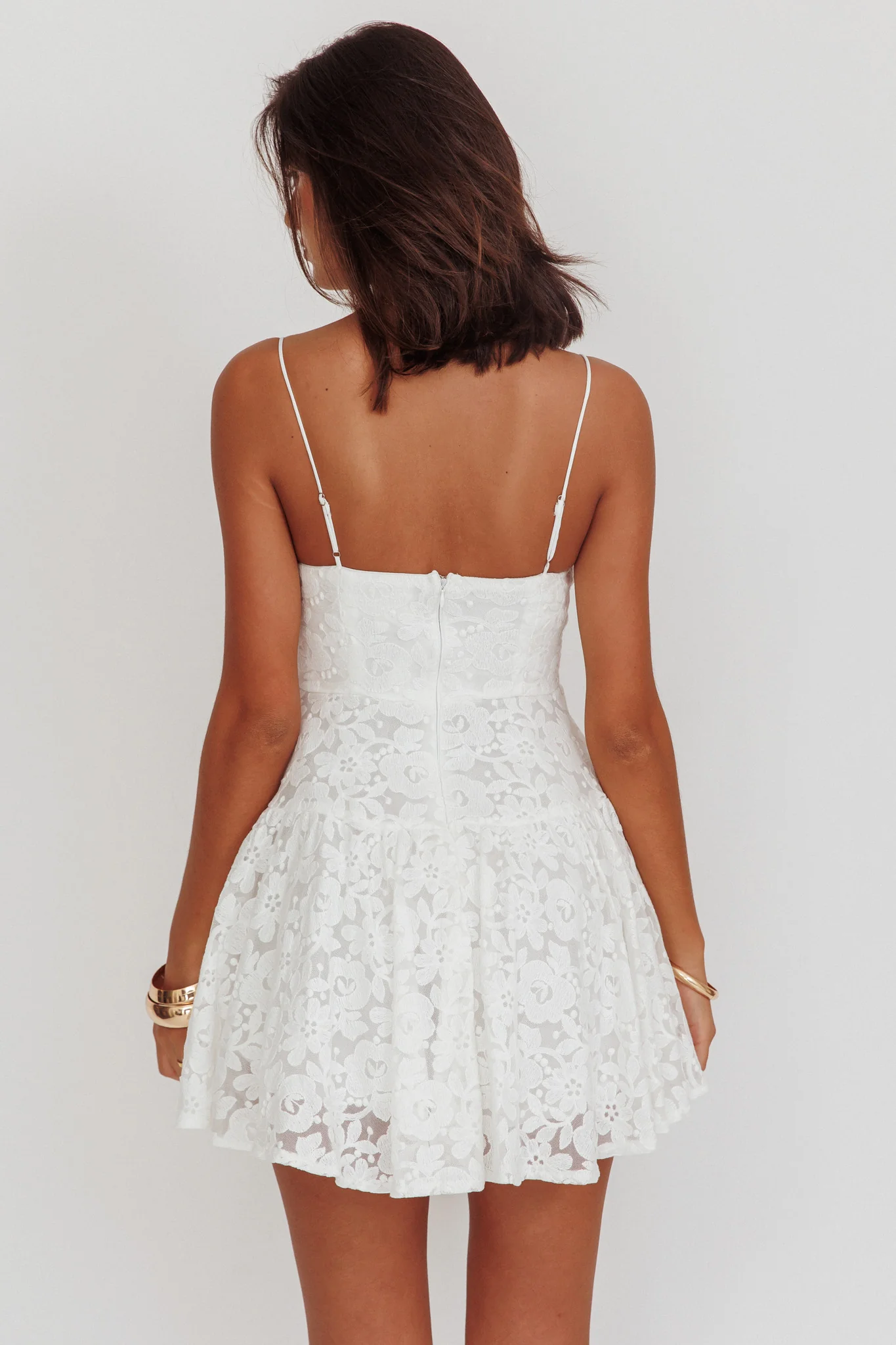 Lake Como Lace Mini Dress White - Image 2
