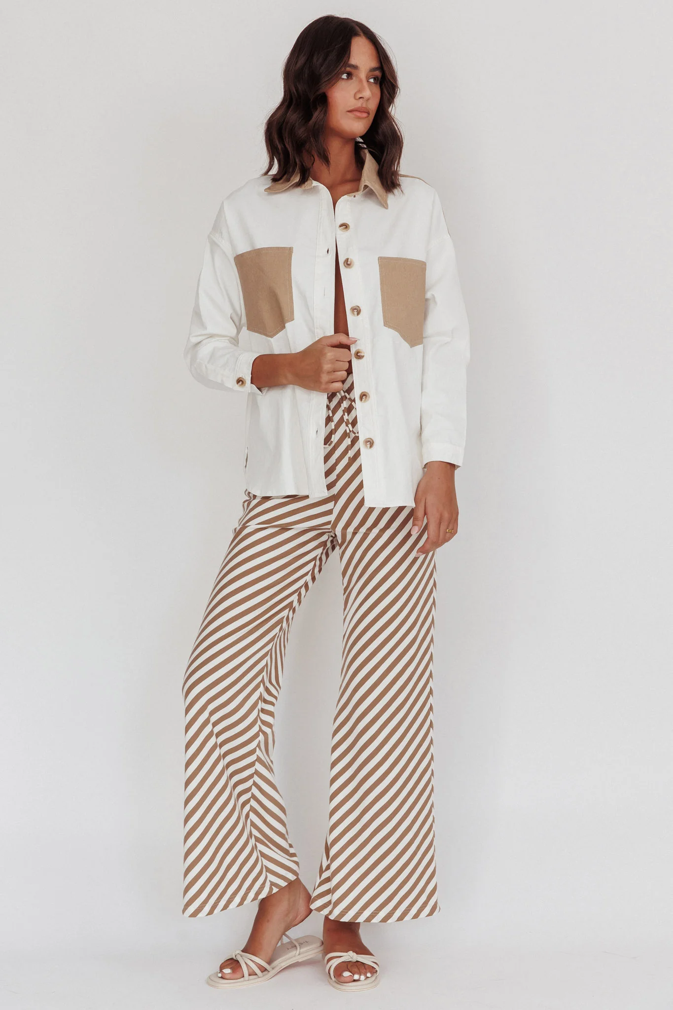 Lake Days Chest Pocket Shirt White Beige - Image 4
