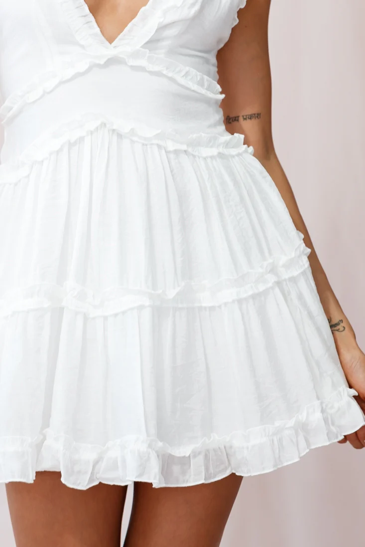 Laney Low Back Cami Strap Dress White - Image 4