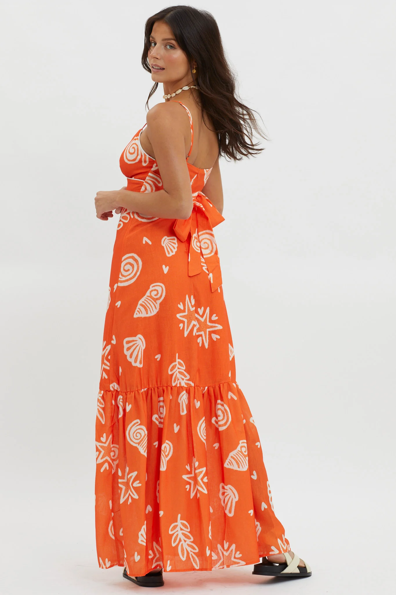 Later Days Cami Strap Maxi Dress Print Red - Image 3