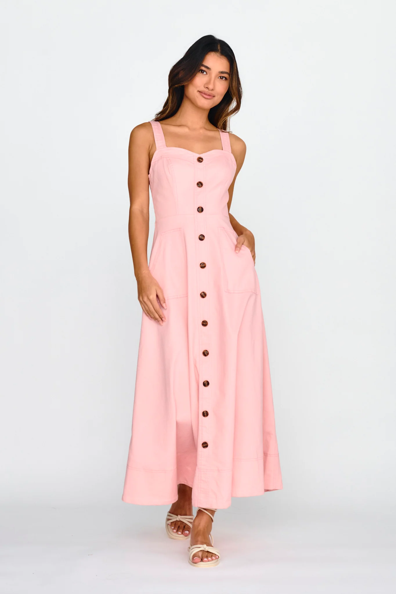 Laureen Pocket Maxi Dress Blush - Image 3