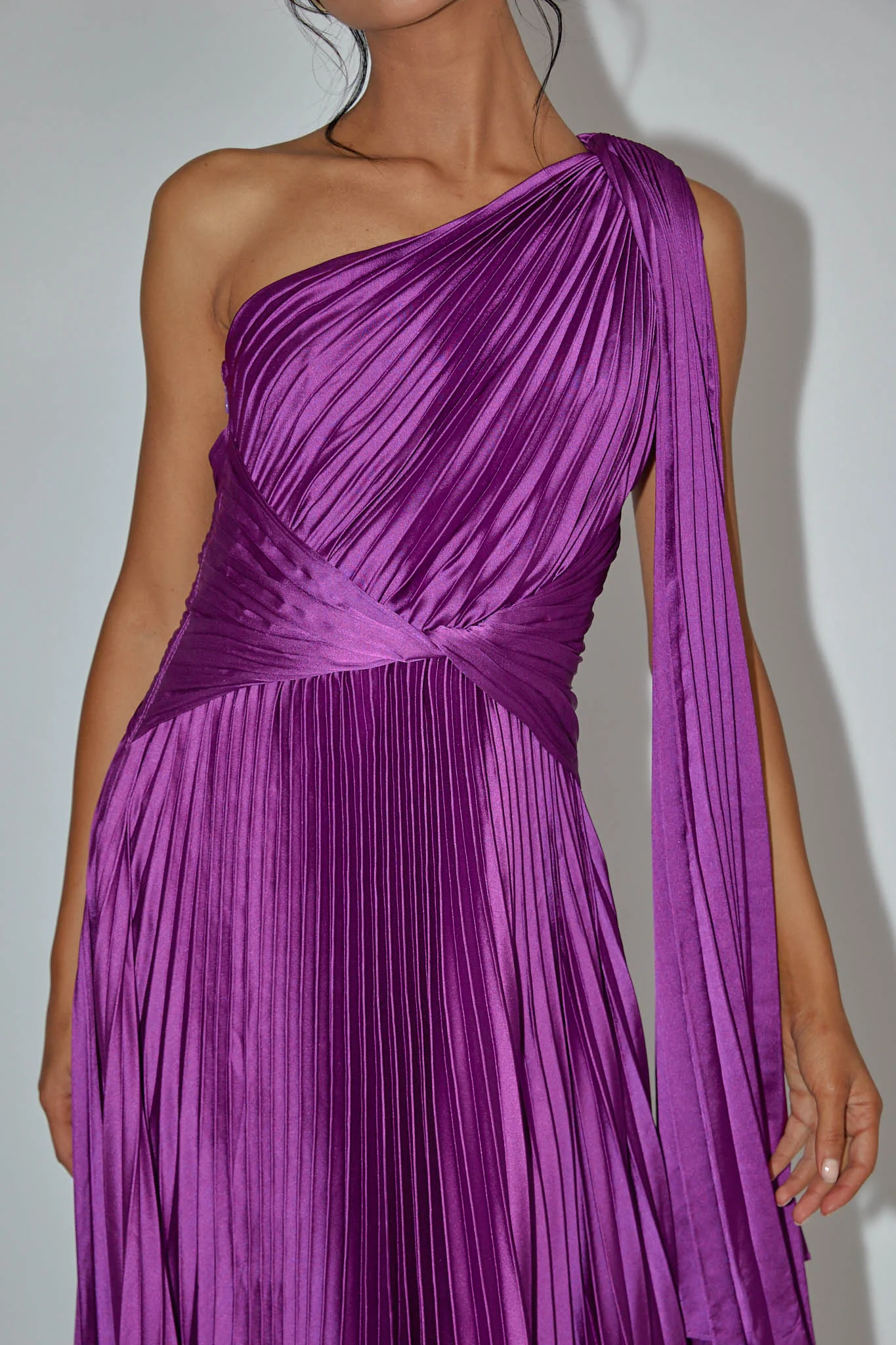 Laxmi Accordion Pleat Maxi Dress Purple - Image 5