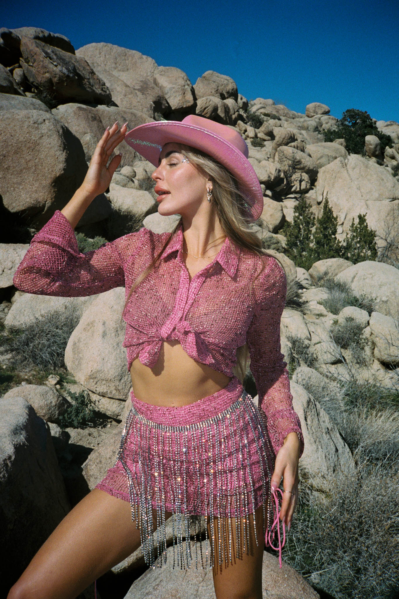 Lexi Long Sleeve Button Top Barbie Pink - Image 2