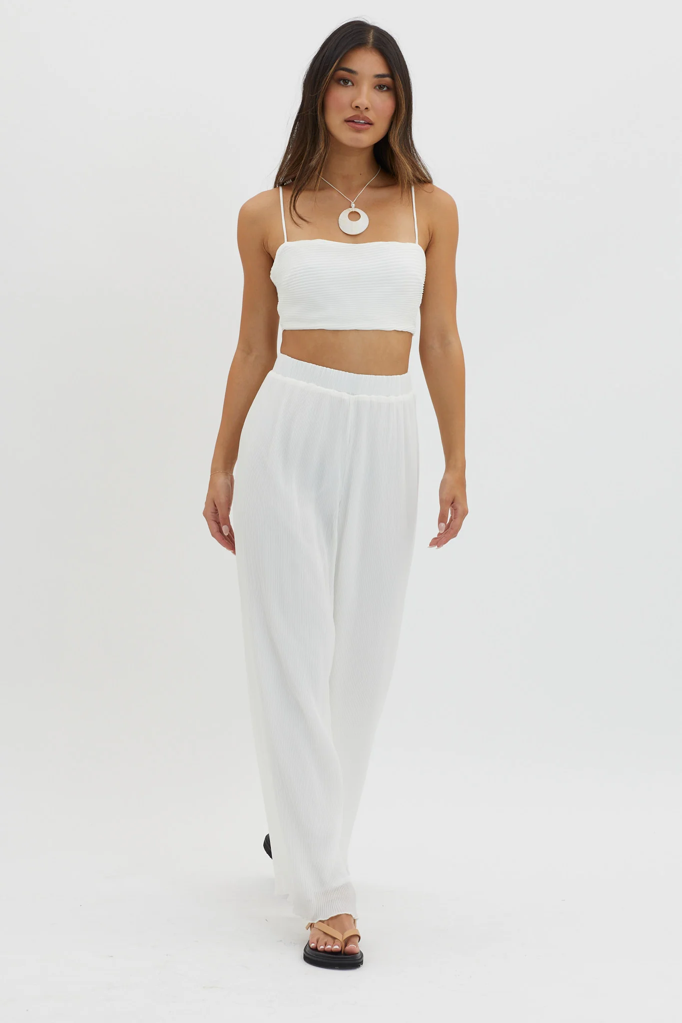 Light Energy Accordion Pleat Pants White - Image 5