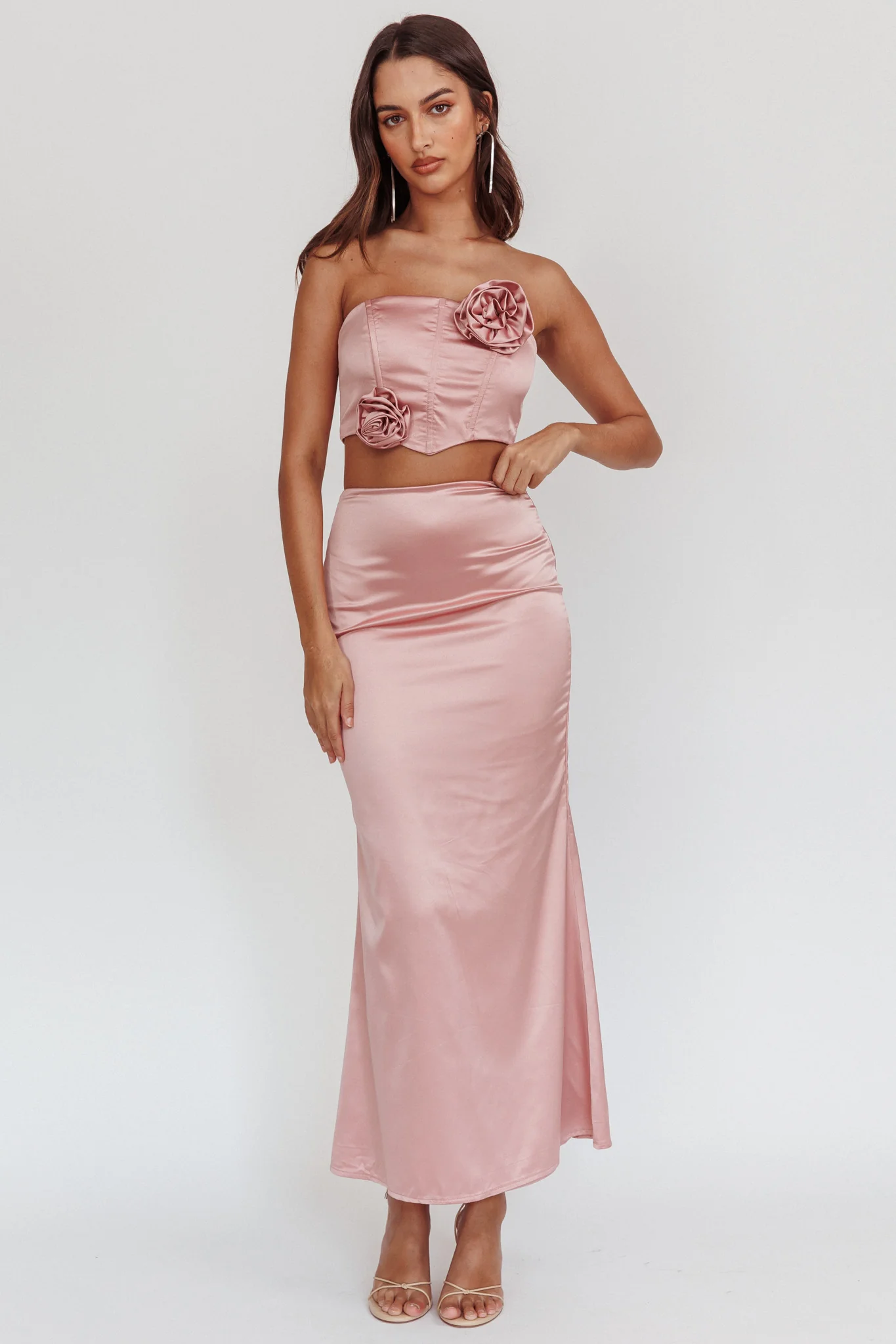 Like A Dove Rosette Corset Top Mauve - Image 5