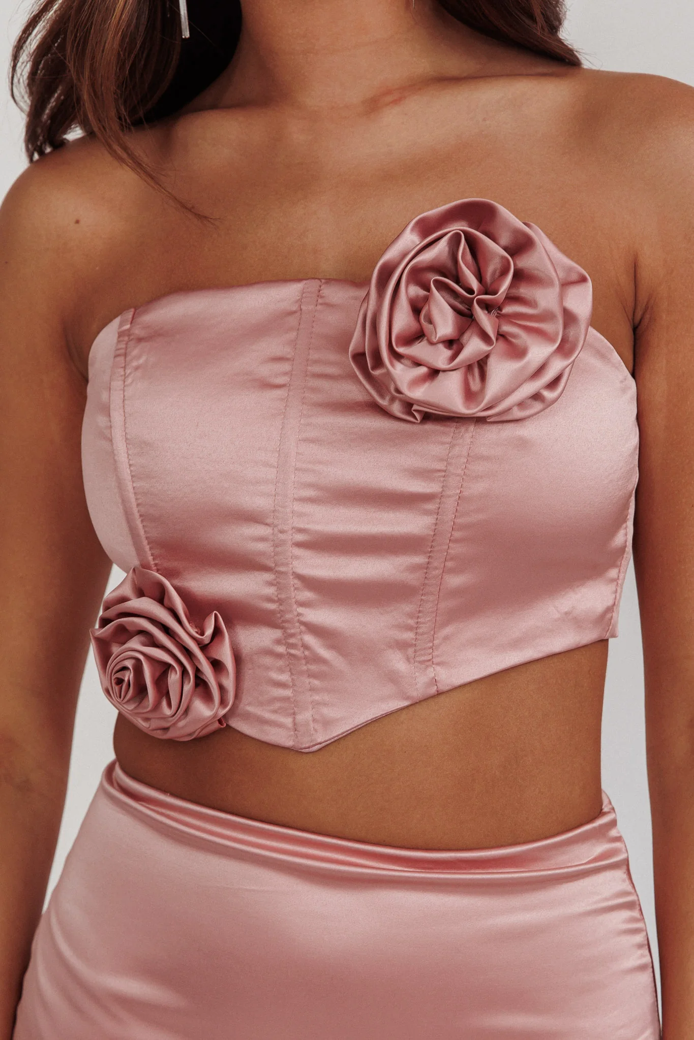 Like A Dove Rosette Corset Top Mauve - Image 6