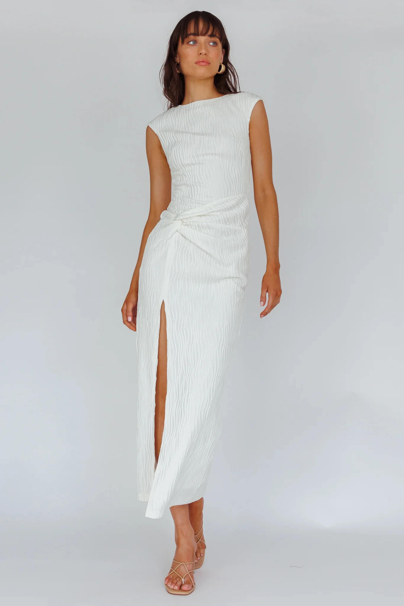 Like A Movie Cap Sleeve Midi Dress Cream - Image 5