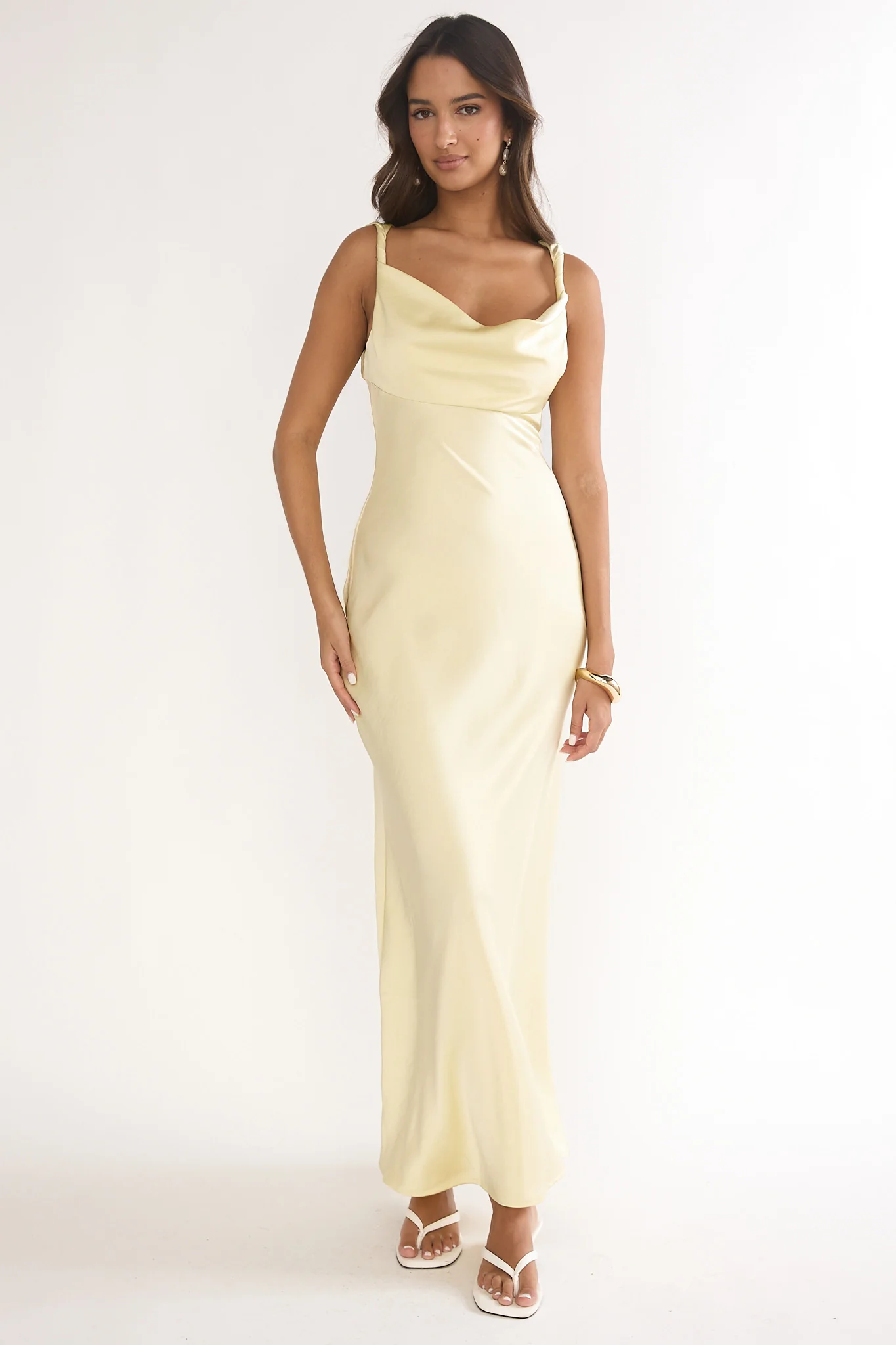 Limelight Luxe Triple Strap Back Maxi Dress Butter - Image 4