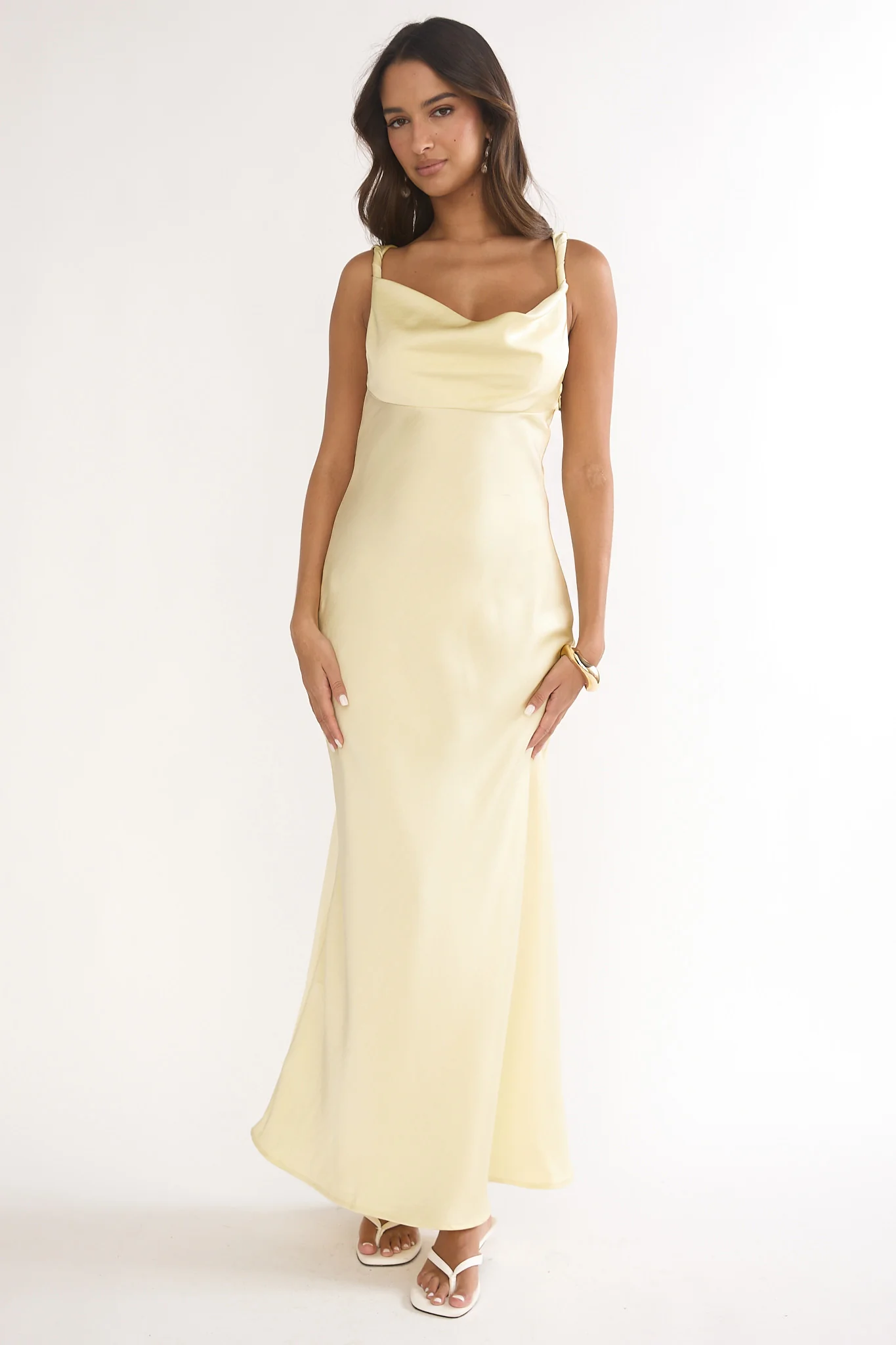 Limelight Luxe Triple Strap Back Maxi Dress Butter - Image 5
