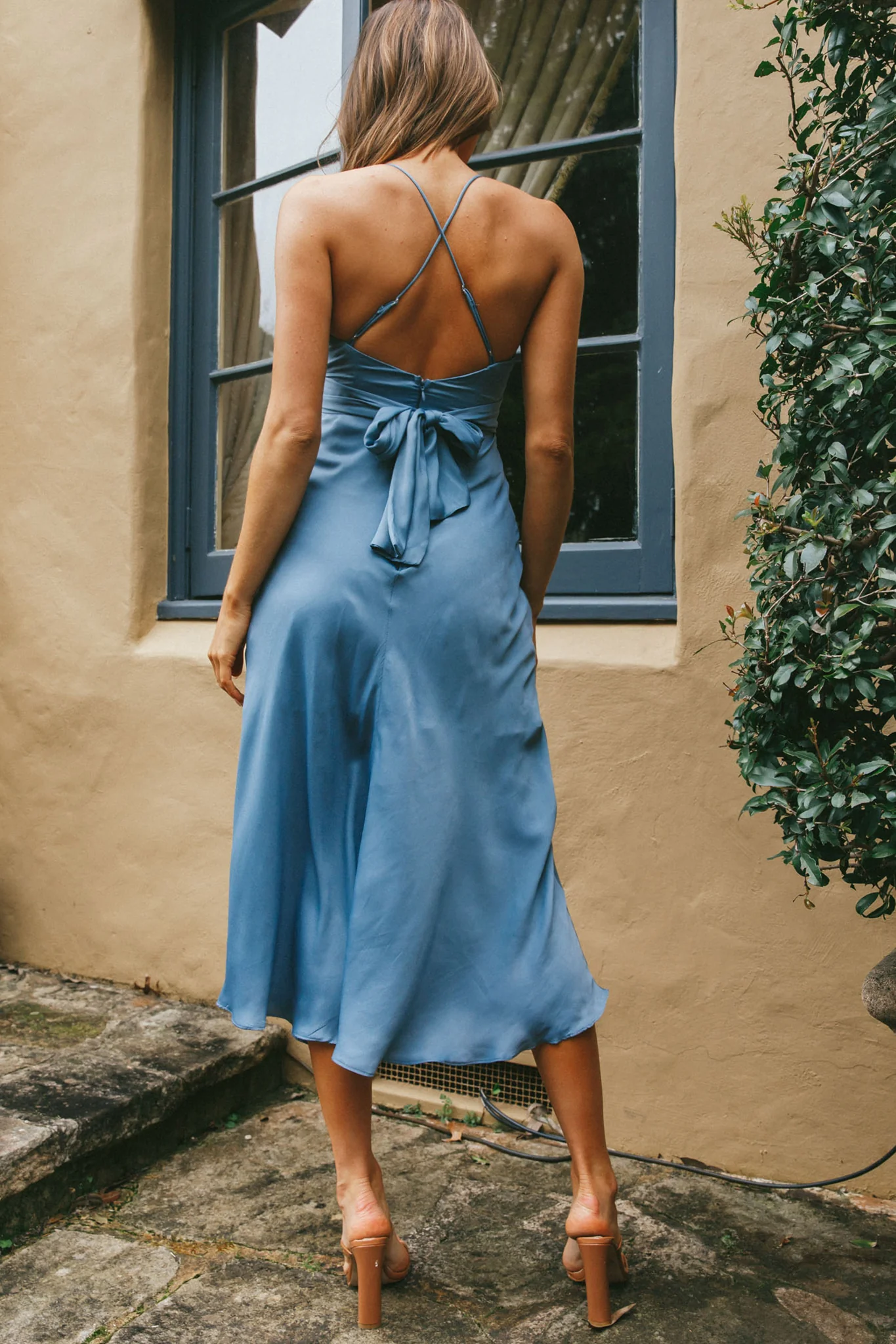 Linka Cami Strap Midi Dress Dusty Blue - Image 2