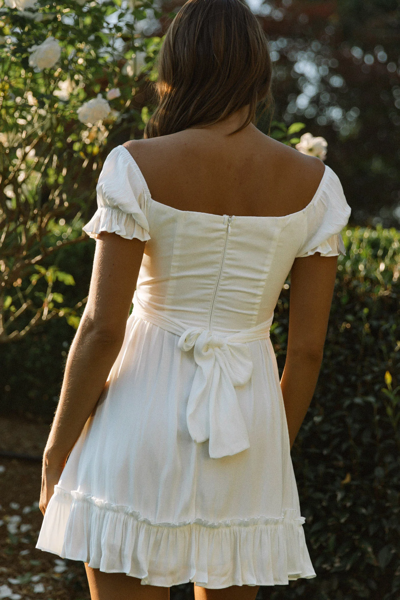 Linka Off-Shoulder Tie Back Dress White - Image 2
