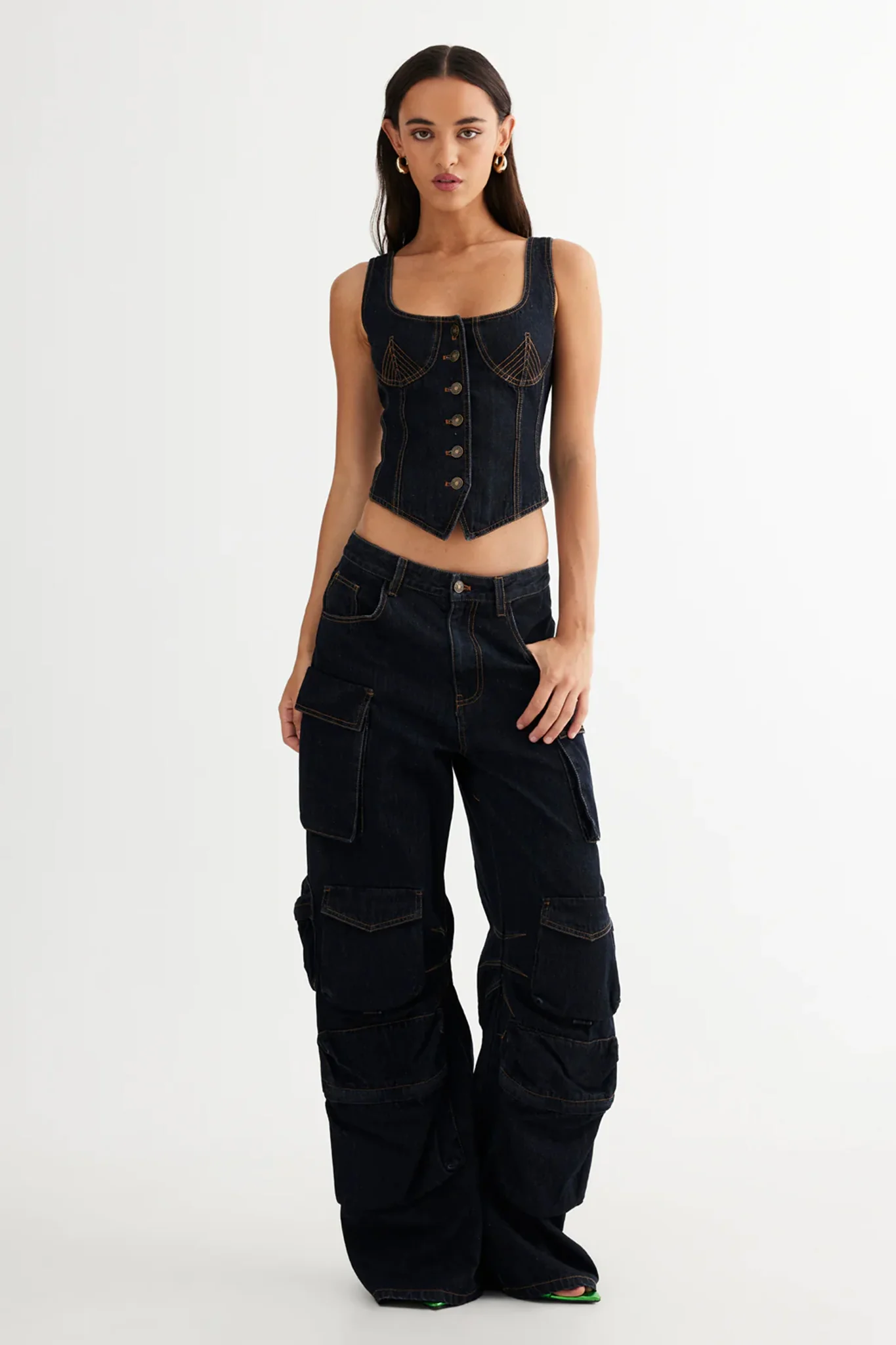 LIONESS After Hours Corset Dark Denim - Image 3