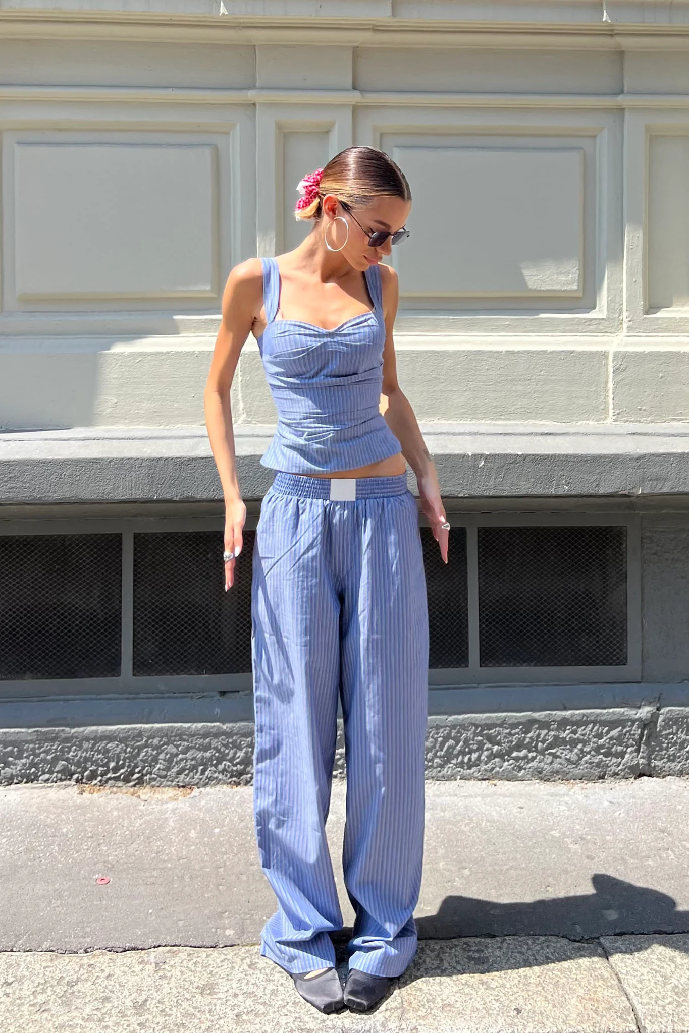 LIONESS Cobain Pants Navy Stripe - Image 6